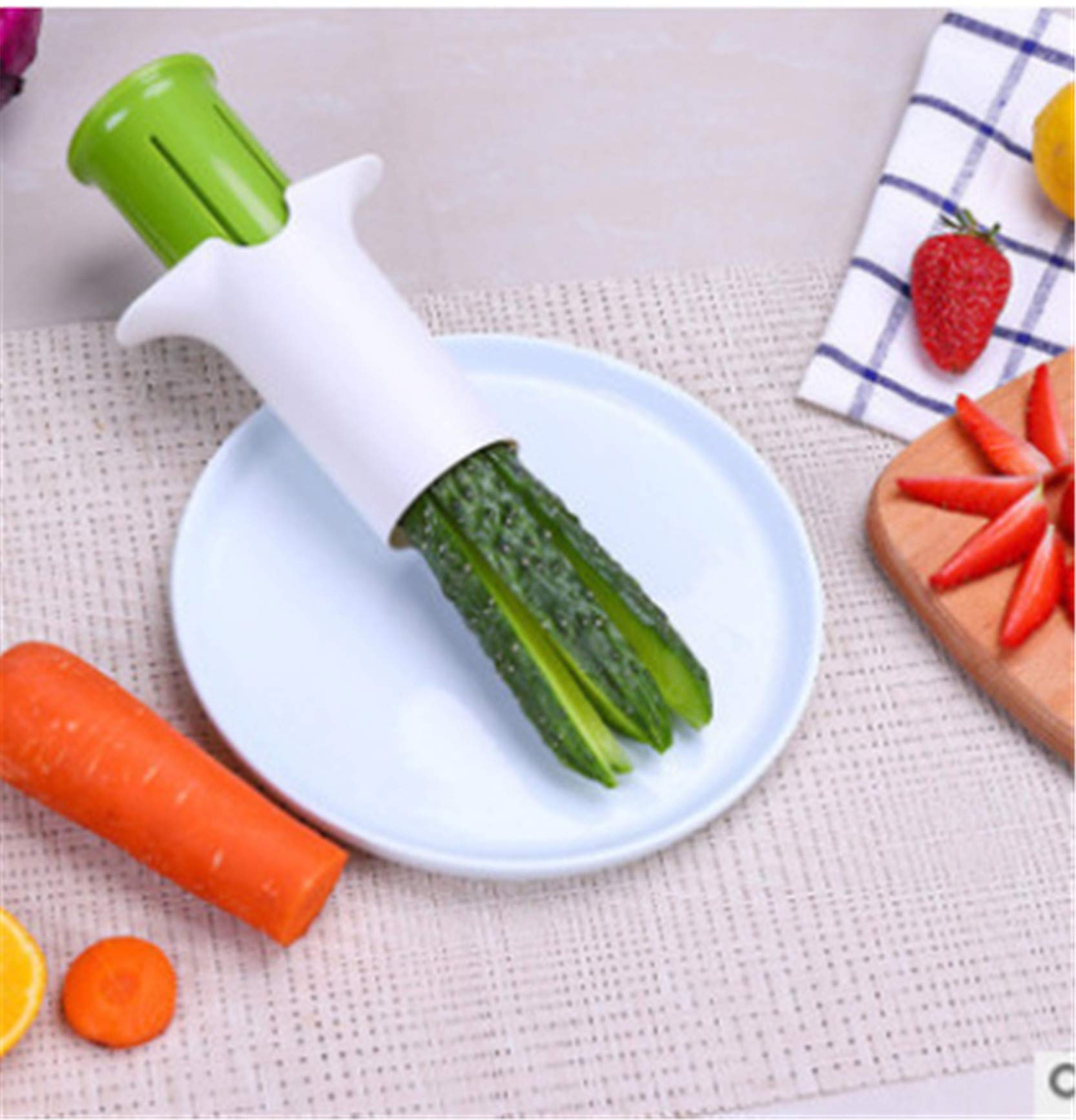 Strawberry Grape Cucumber Slicer - Multi-Function Vegetable Cutter for Carrot, Potato - Creative Kitchen Tool for Salad Making, Pizza Topping & Fruit Platter Presentation - Perfect for Meal Prep, Party Snacks & Healthy Eating