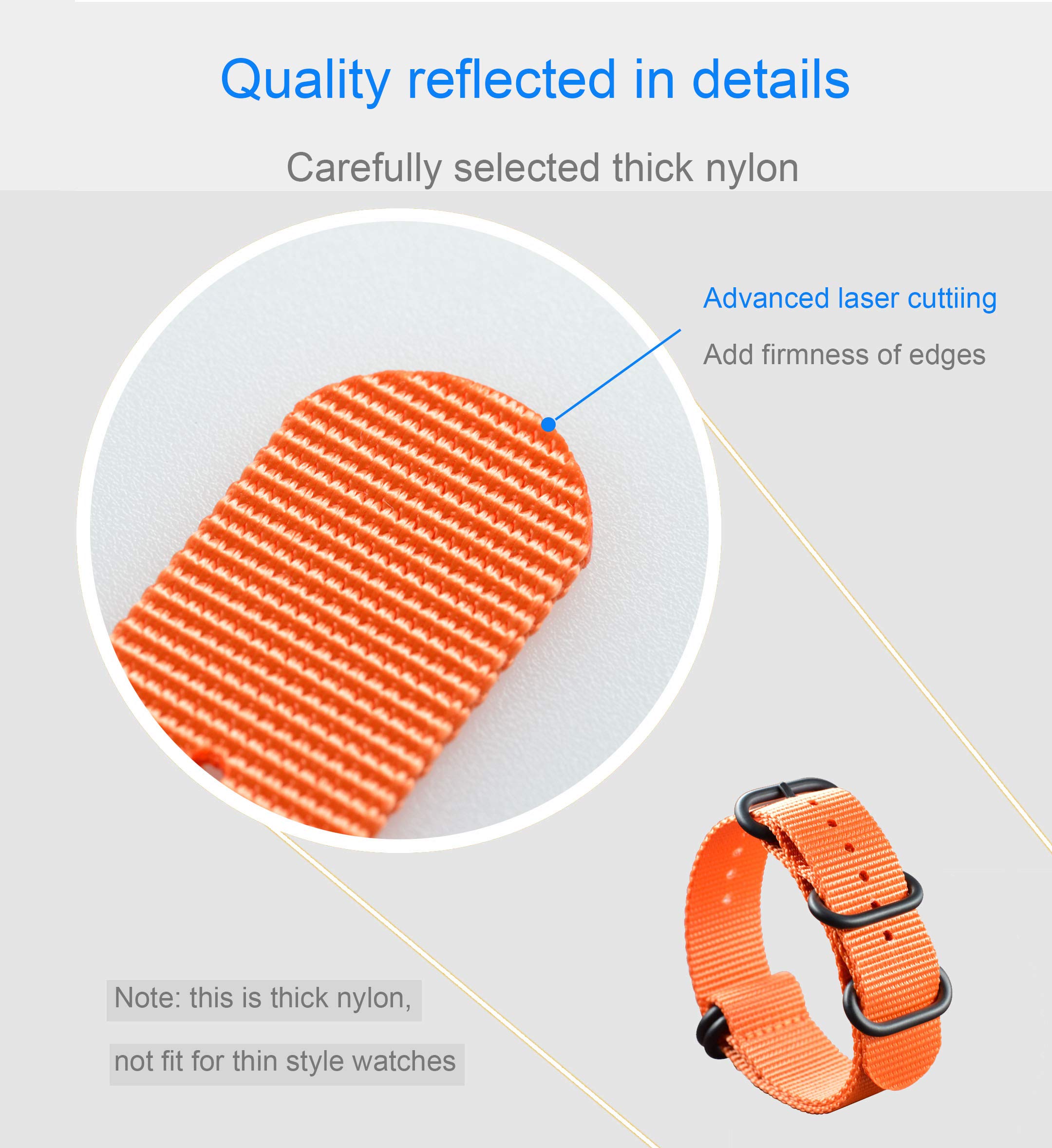 Premium Nylon Watch Band Replacement - 18mm to 28mm Sizes - Durable & Comfortable Watch Strap for Men & Women - Perfect for Sports, Outdoor Activities & Everyday Wear