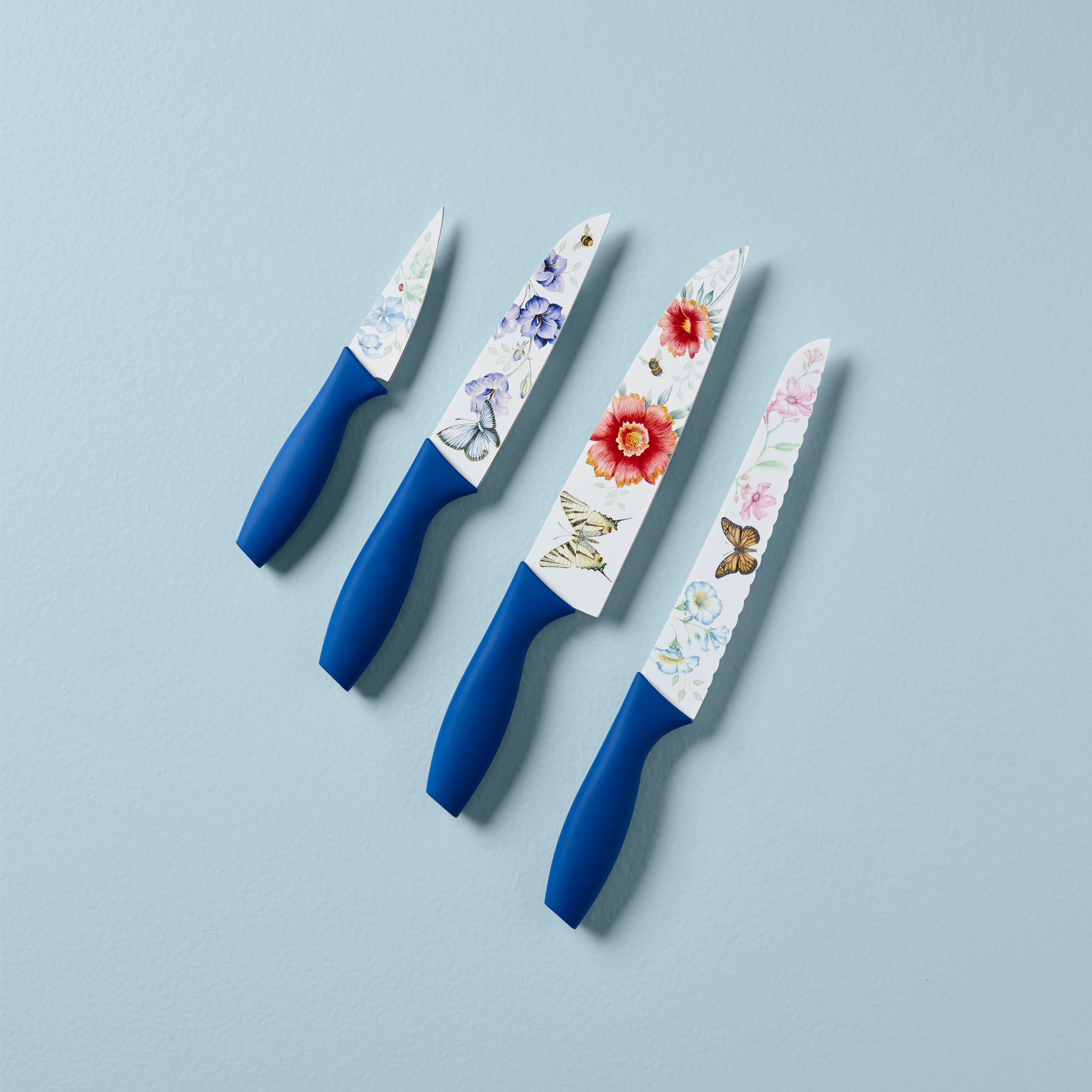 Butterfly Meadow 4-Piece Knife Set - Stainless Steel Kitchen Knives with Ergonomic Handles for Slicing, Chopping & Dicing - Perfect for Home Cooking, Camping & Outdoor BBQ