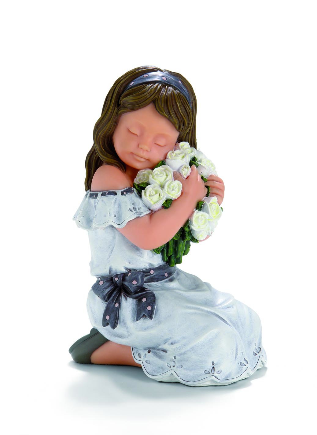 706288 Porcelain Figurine - Elegant Girl Holding Flowers | Home Decor, Gift Idea, Collectible Statue for Living Room & Shelf Display