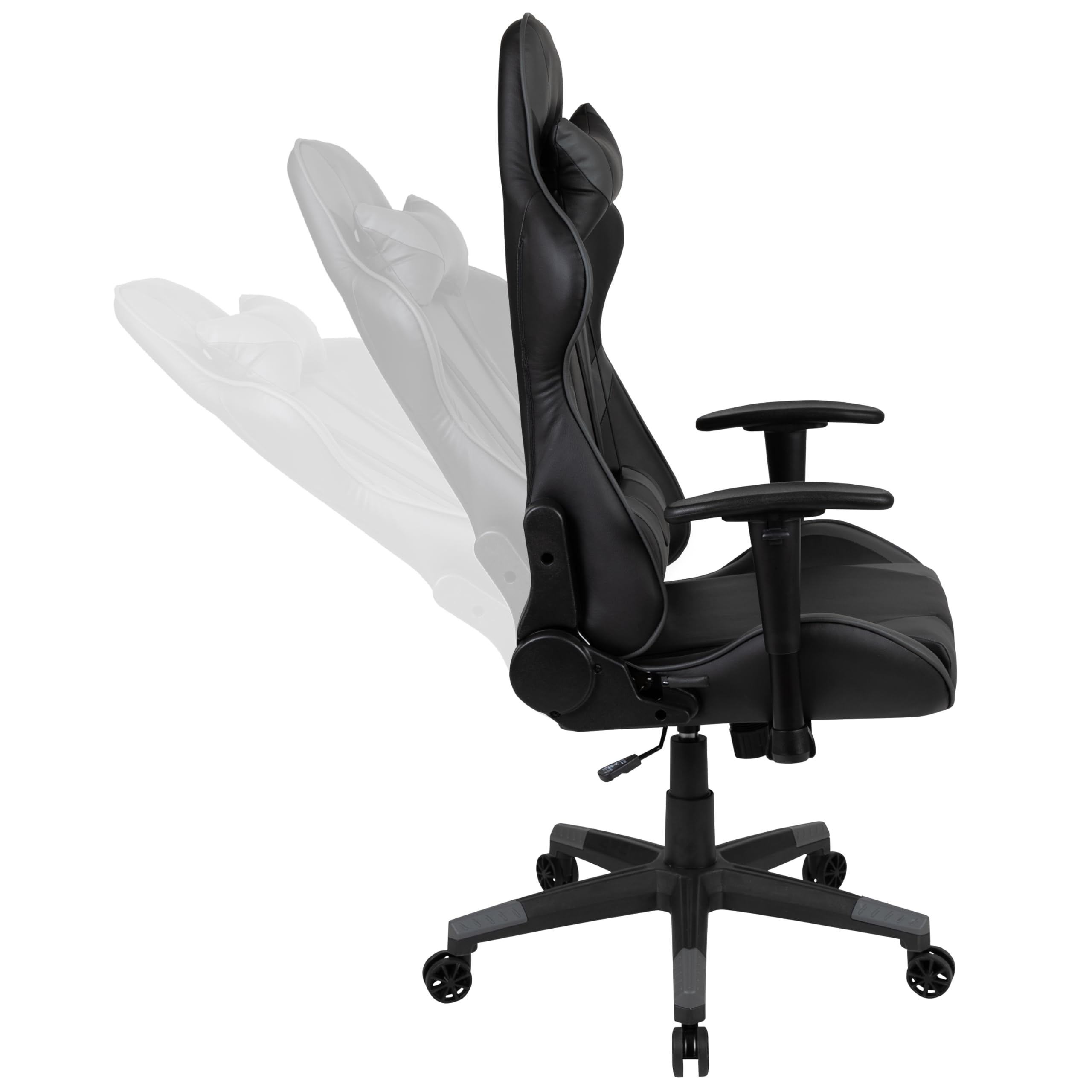 Premium Red Gaming Desk & Gray Ergonomic Reclining Chair Set with Cup Holder & Headphone Hook - Perfect for PC Gaming Setup, Streaming & Esports Battlestation