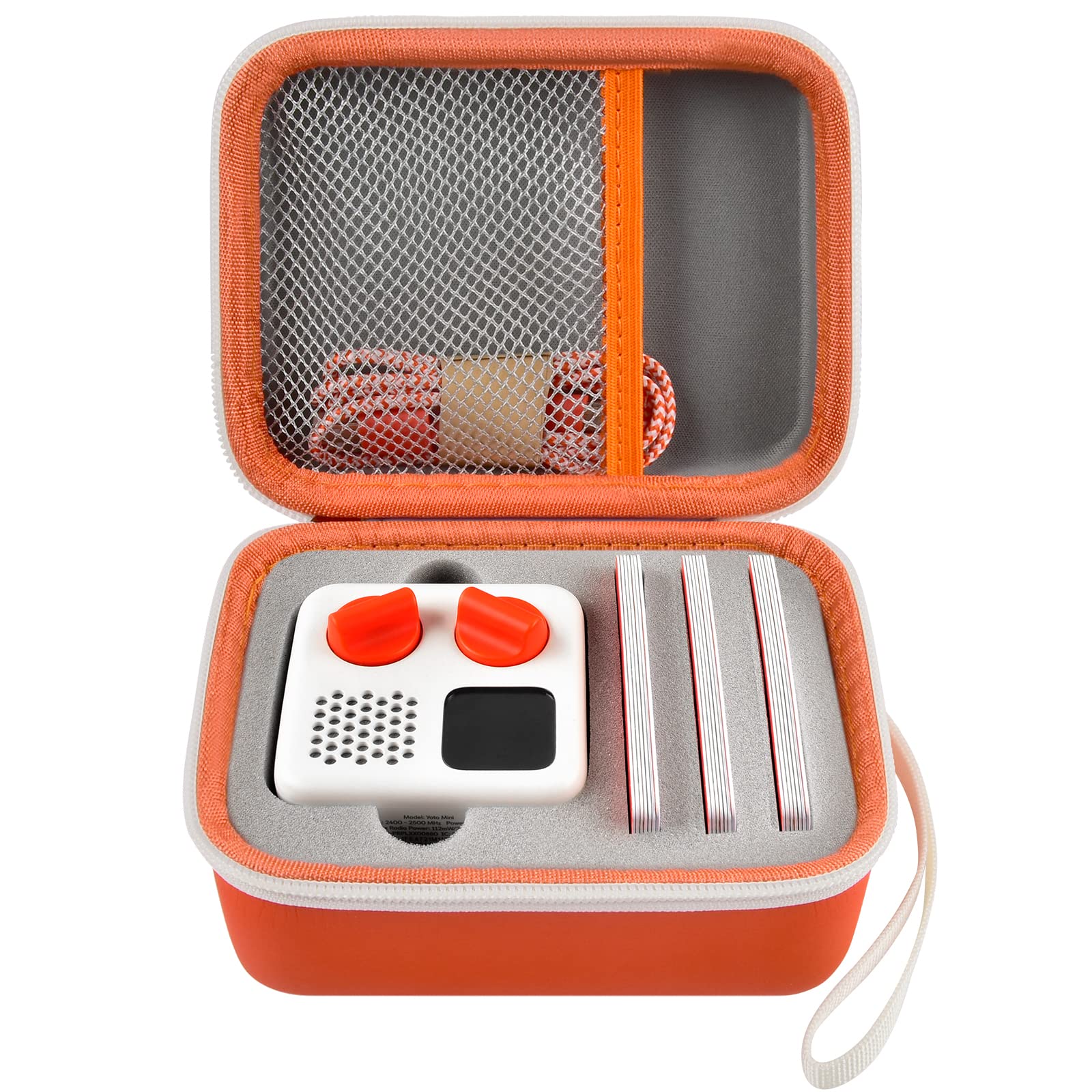 Casmilee Travel Case for Yoto Mini Kids Audio Player - Portable Holder Bag for Children's Speaker & Audiobook Cards - Orange - Perfect for Travel, School, and Home Use