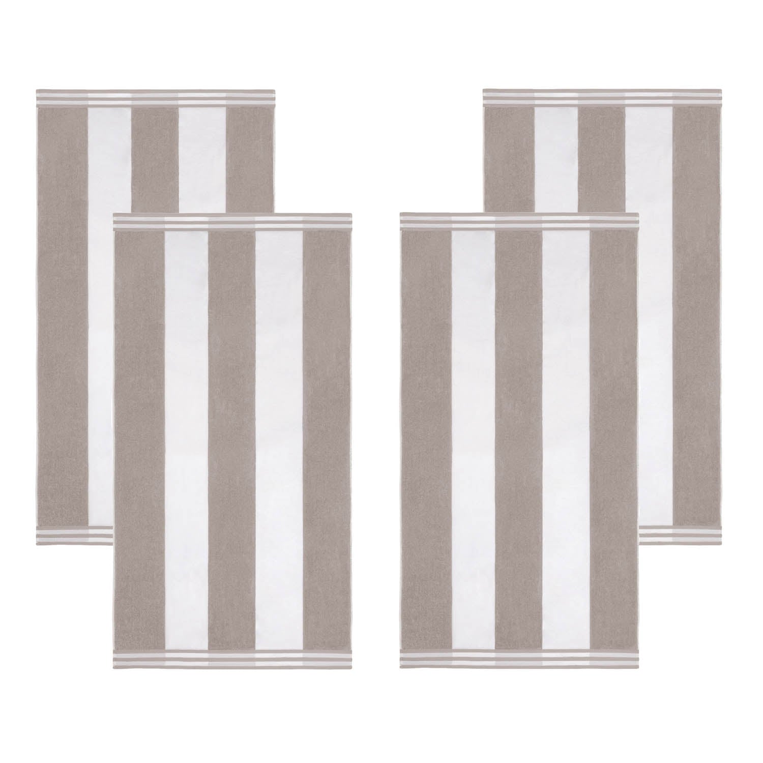Premium Cabana Stripe Oversized Cotton Beach Towel Set of 2, 4, or 6 - Soft, Absorbent & Quick-Drying for Pool, Beach, Vacation & Spa Use