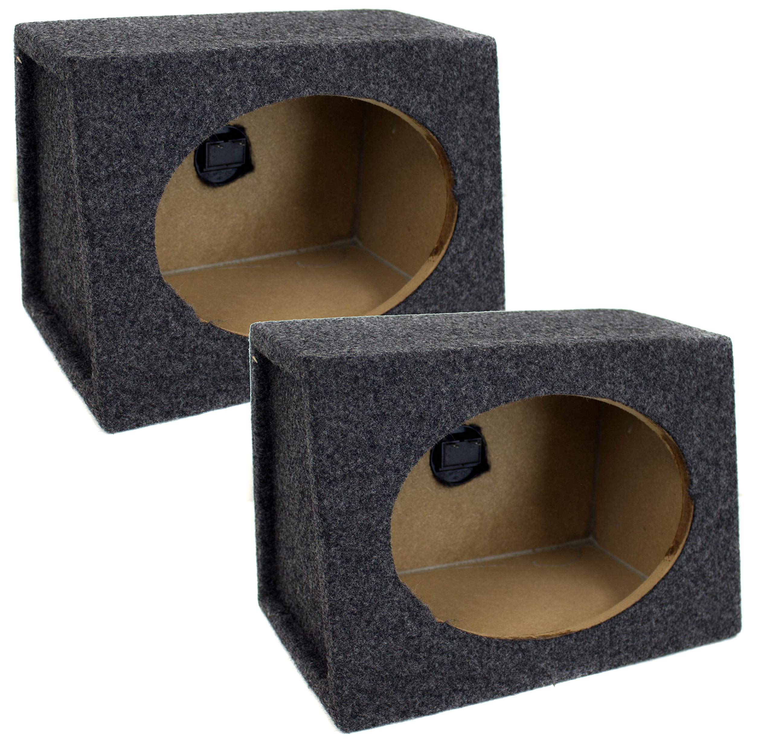 Q Power Angled Style 6x9 Inch Car Audio Speaker Box Enclosures - Set of 4 Speakers for Enhanced Bass & Sound Quality | Perfect for Car Audio Upgrades, Truck Stereo Systems & Custom Installations