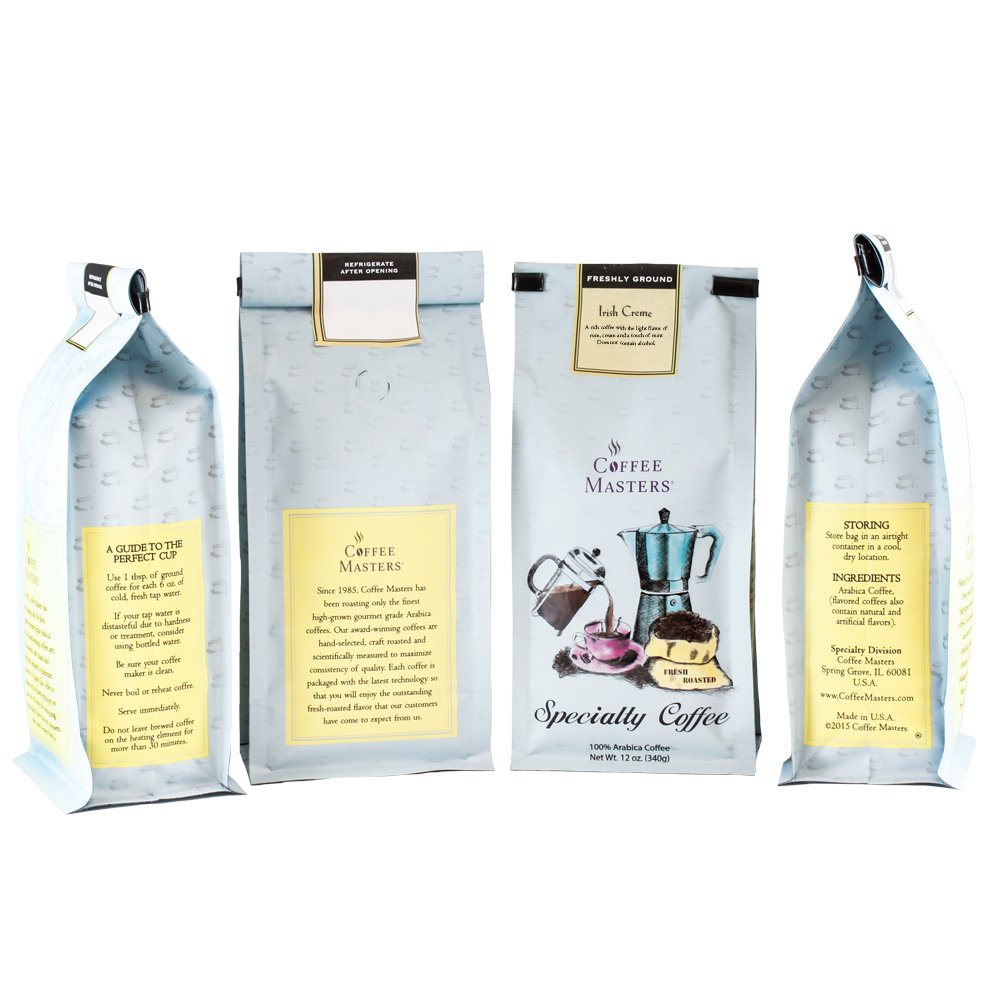 Irish Cream Flavored Ground Coffee - 12oz Bags (Pack of 4) | Premium Gourmet Coffee for Home Brewing, Office Use & Gift Giving | Rich & Smooth Taste Perfect for Morning Boost, Afternoon Break & Evening Relaxation