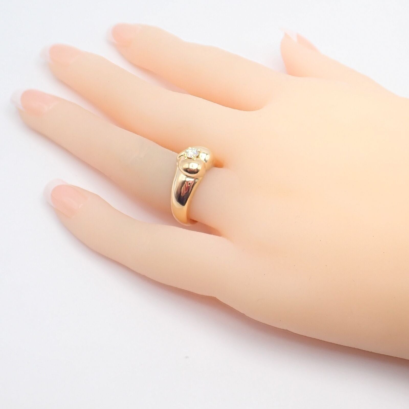 Authentic Van Cleef & Arpels 18k Yellow Gold Diamond Heart Ring - Luxury Jewelry for Women, Perfect for Anniversaries & Special Occasions