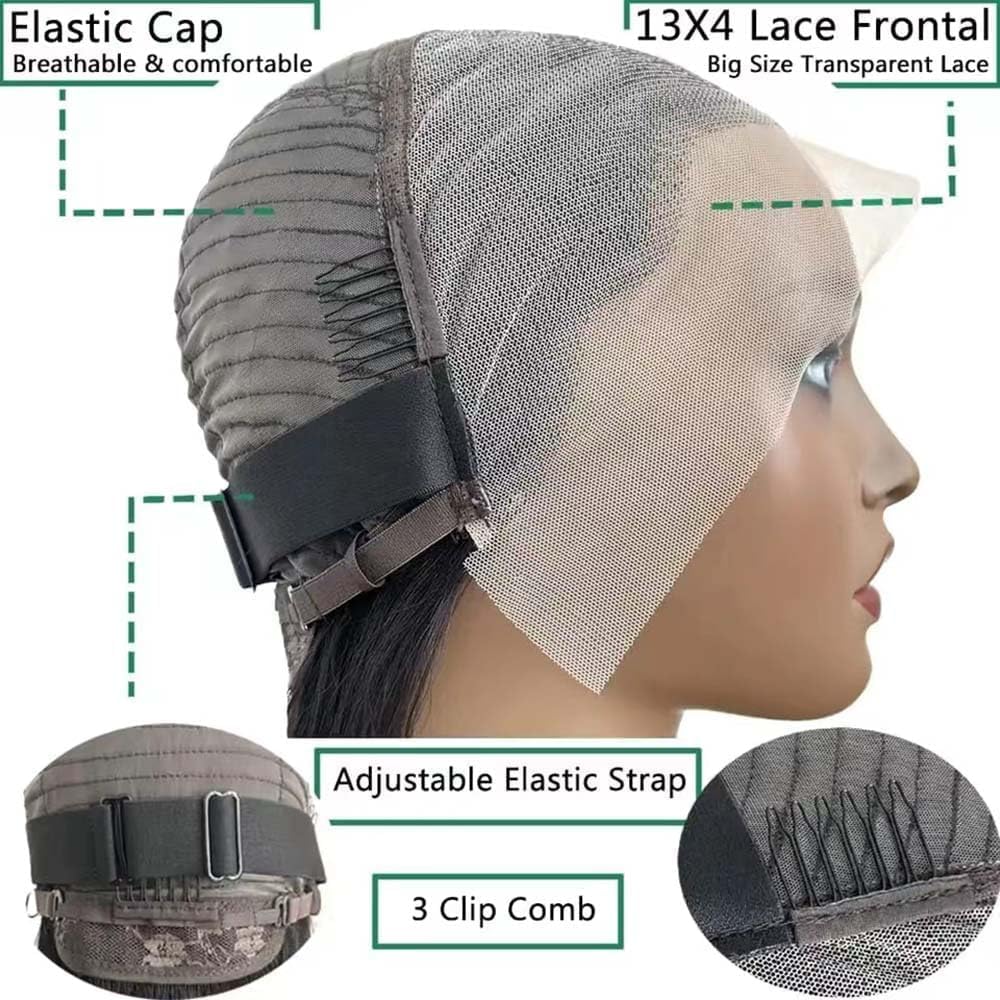 13x4 HD Lace Front Bob Wig - 180% Density Human Hair Body Wave Glueless Wig | Pre-Plucked Short Bob Wigs for Black Women | Natural Black Color 14 Inch | Perfect for Daily Wear, Parties & Special Occasions