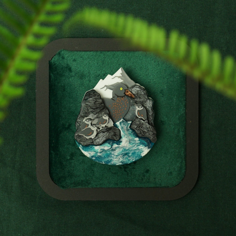 Blue Duck Brooch Pin - Vintage Style Bird Jewelry for Women by Lost Kiwi Designs - Perfect for Jackets, Scarves & Hat Accessories
