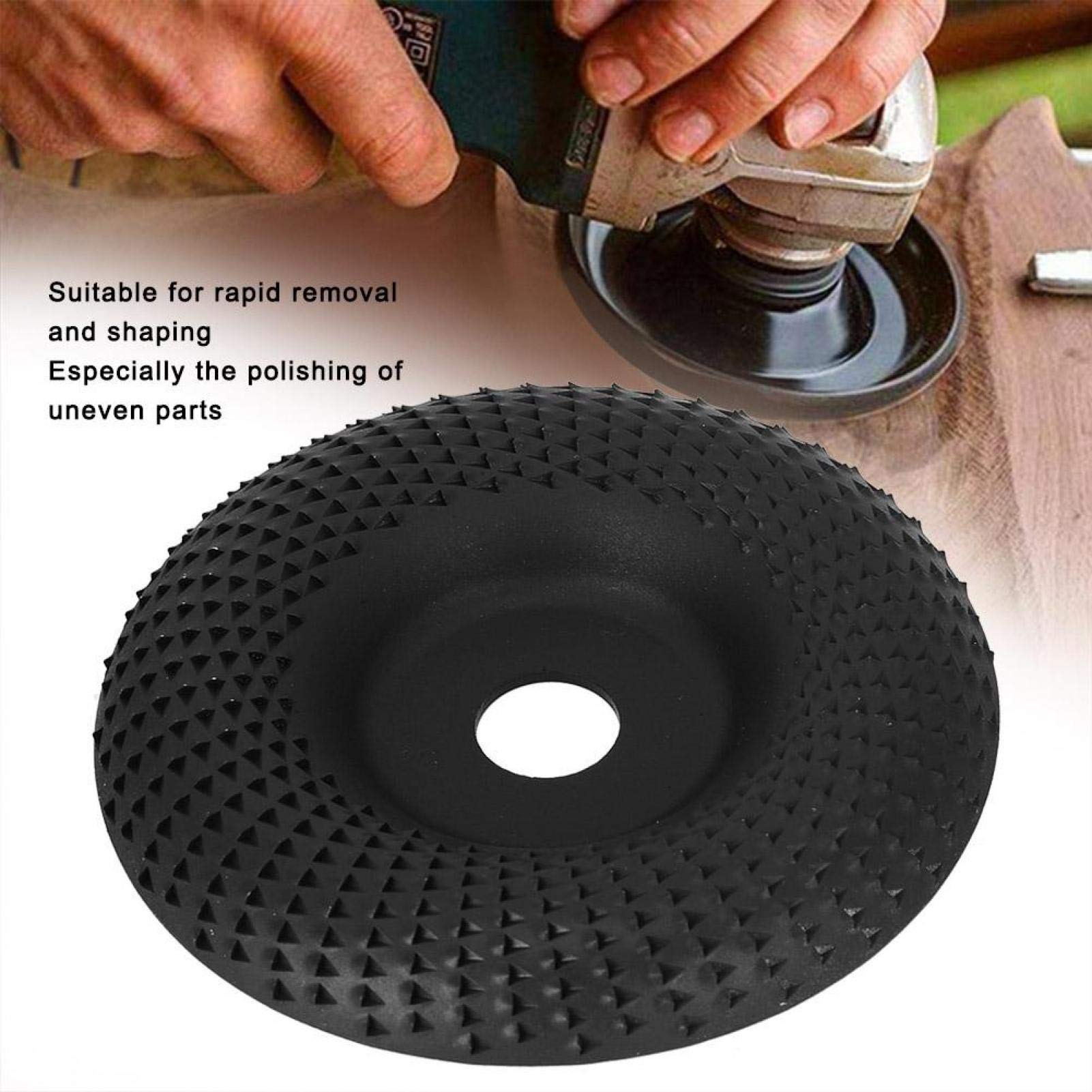Premium Steel Woodworking Grinding Wheel - High Speed Angle Grinder Disc for Wood Polishing & Shaping - Black Curved Root Carving Disc (E1-534) - Perfect for DIY Projects, Furniture Making & Wood Carving