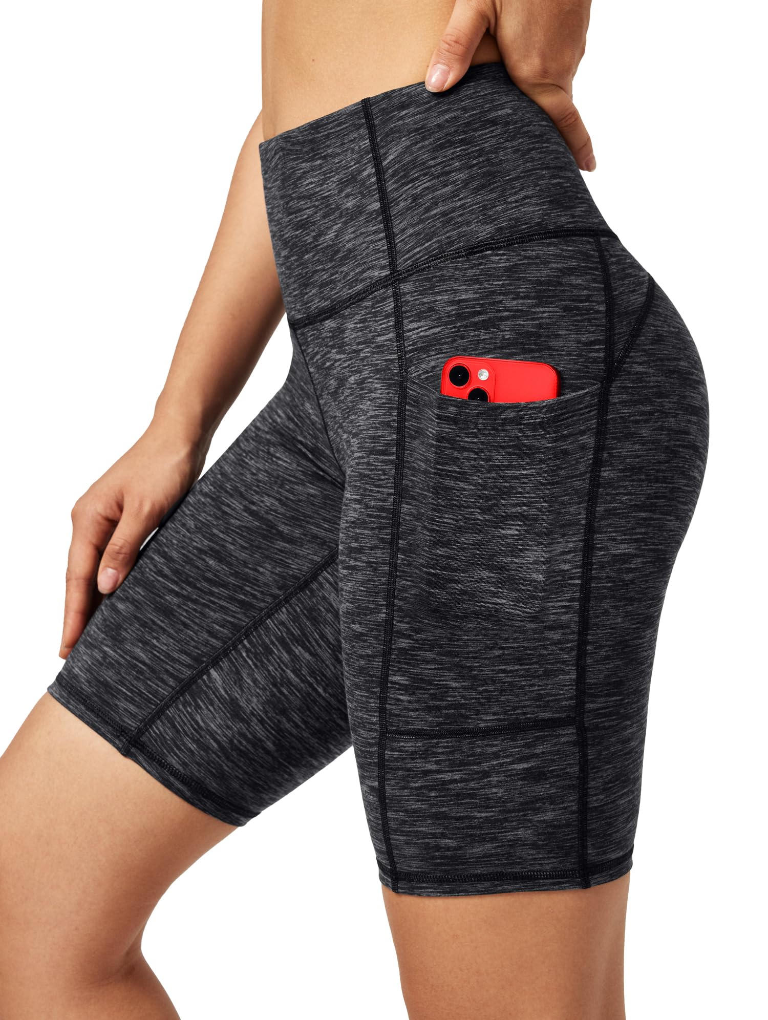 Ewedoos Women's High Waisted Biker Shorts - Tummy Control Workout Shorts with 3 Pockets, Compression Gym Running Yoga Shorts for Women | Perfect for Cycling, Fitness Training & Lounge Wear