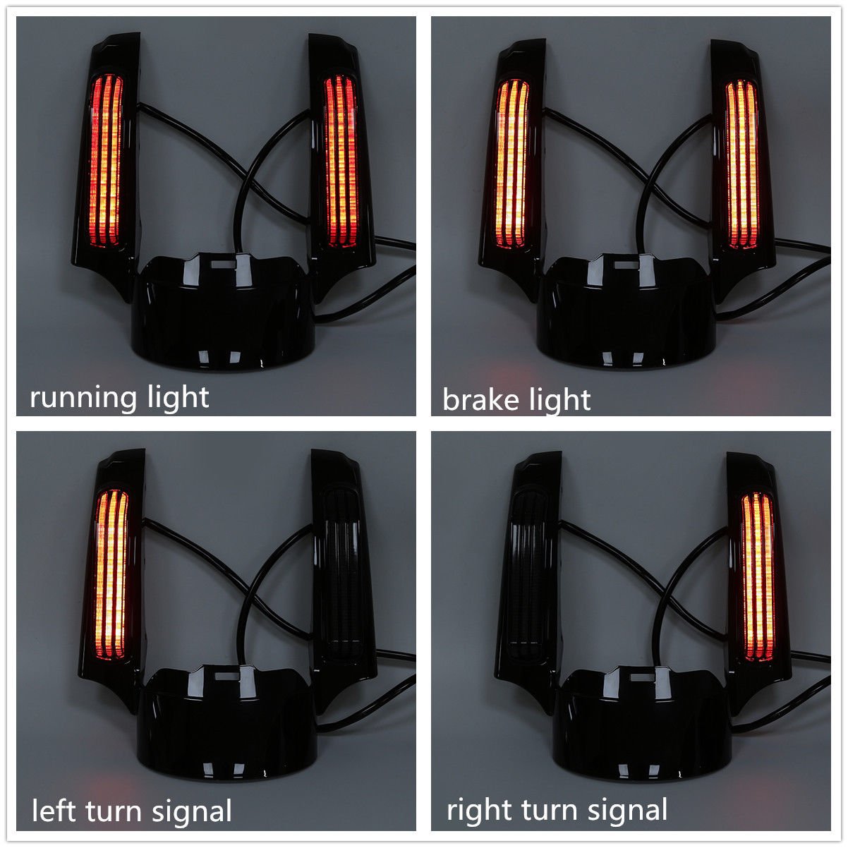 LED Brake Running Turn Signal Lights for Harley Touring Models (2014-2023) - Road King, Road Glide, Street Glide, Electra Glide & Ultra Limited - Rear Fender Light Kit for Enhanced Safety & Style