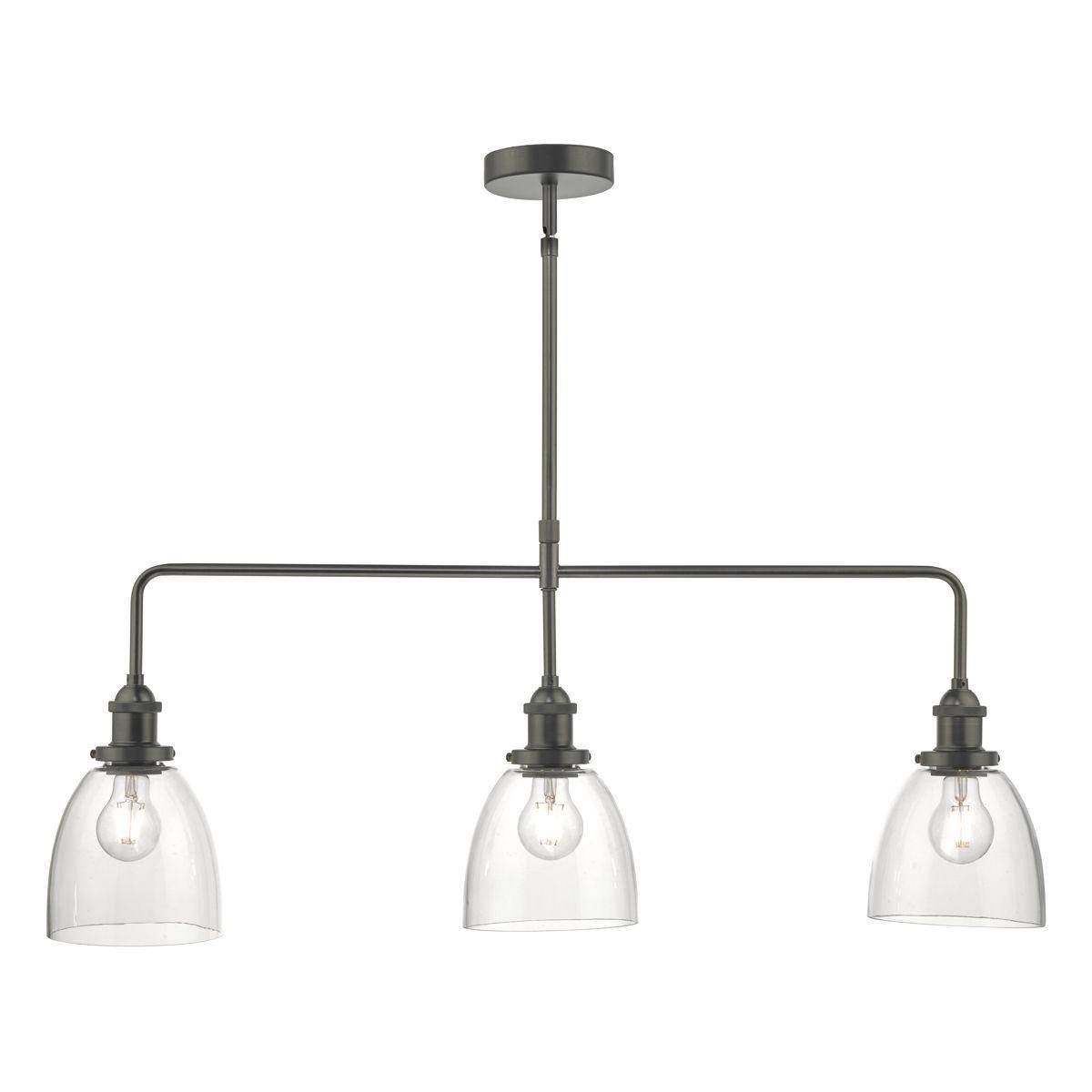 Arvin 3-Light Vintage Glass & Antique Chrome Bar Light Fixture - Perfect for Pub, Restaurant, and Home Bar Lighting