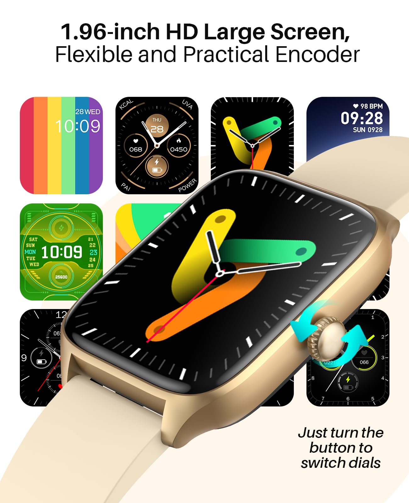 Smart Fitness Tracker Watch for Men & Women - 1.96