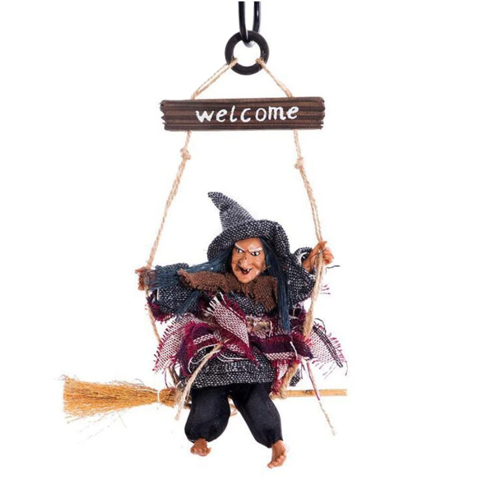 Spooky Witch Halloween Decorations - Scary Witch Pendant for Halloween Party, Haunted House & Bar Decor - Perfect for Indoor/Outdoor Halloween Decorating, Themed Parties & Seasonal Home Decor