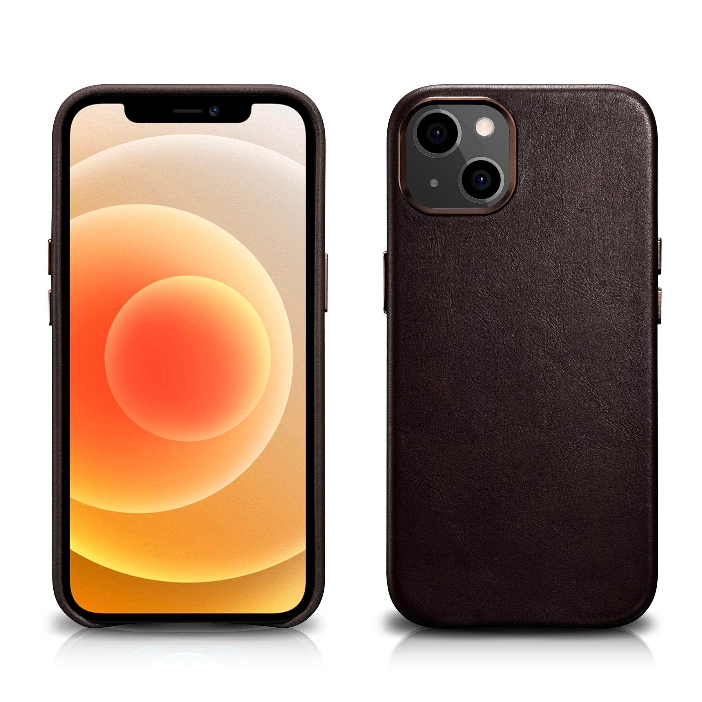 ICARER Genuine Leather iPhone 13 Pro Case - Premium Cowhide Retro Style Protective Cover for Men & Women - Perfect for Office, Travel and Daily Use