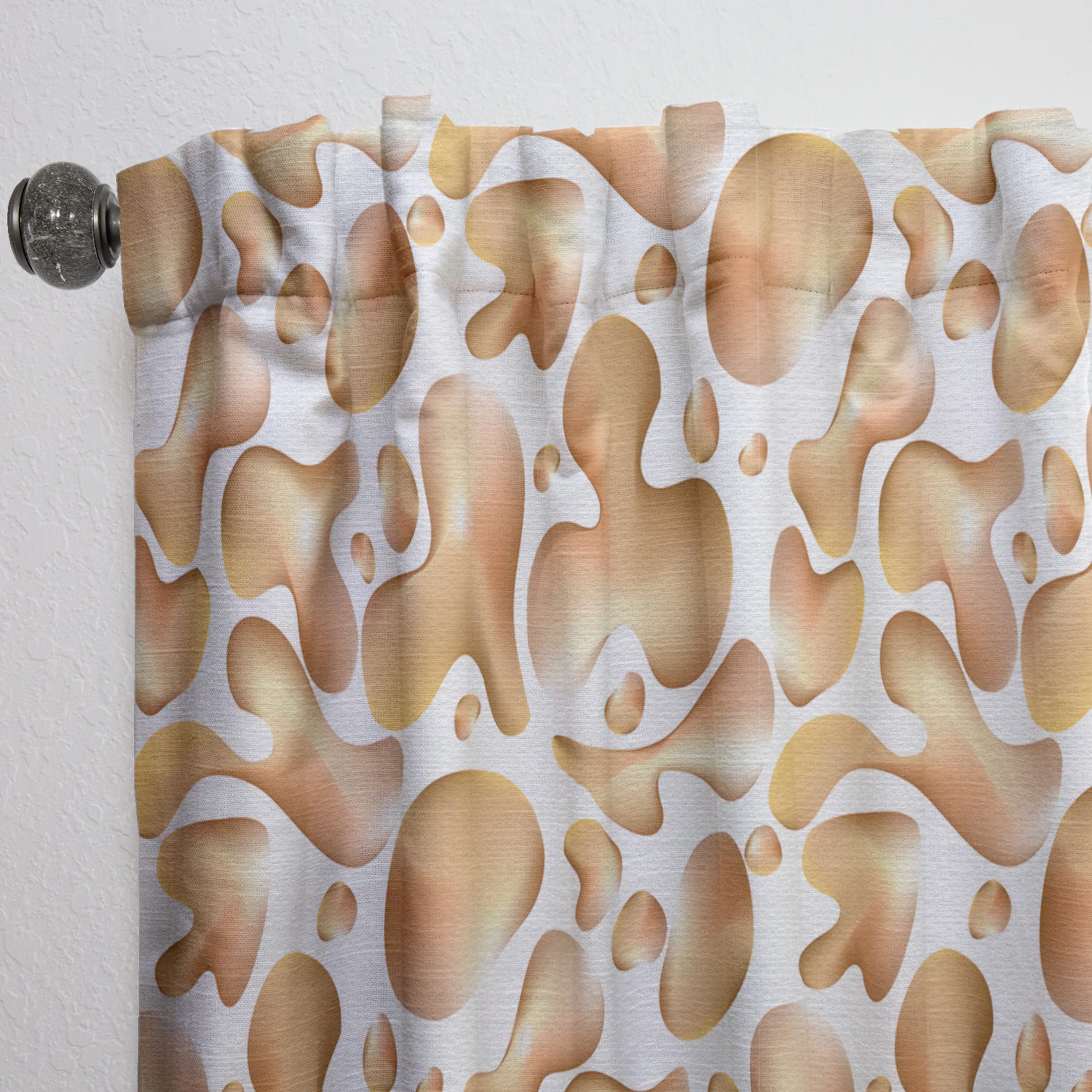 DesignQ 'Liquid Gold I' Thermal Insulated Curtains - 52x90 Single Panel for Bedroom & Living Room - Elegant Window Drapes for Home Decor, Energy Saving & Light Blocking