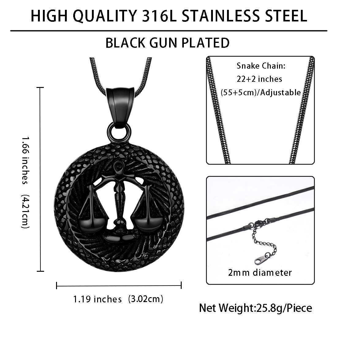 12 Zodiac Necklace - 316L Stainless Steel Constellation Pendant for Men & Women | Birthday Gift & Astrology Jewelry