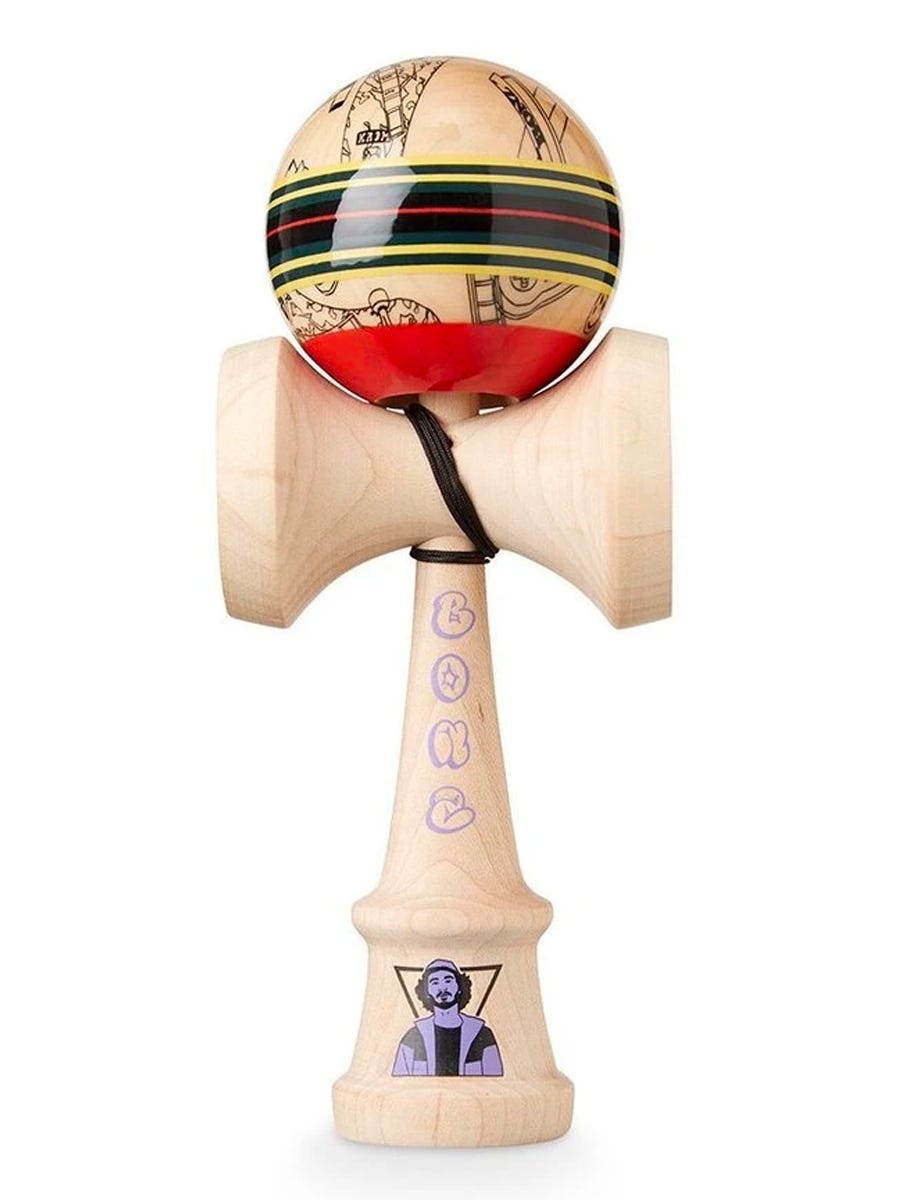 Krom DJ Pro Kendama - Bonz Atron Signature Model - Premium Wooden Skill Toy for Beginners & Pros - Perfect for Juggling, Tricks & Street Performances