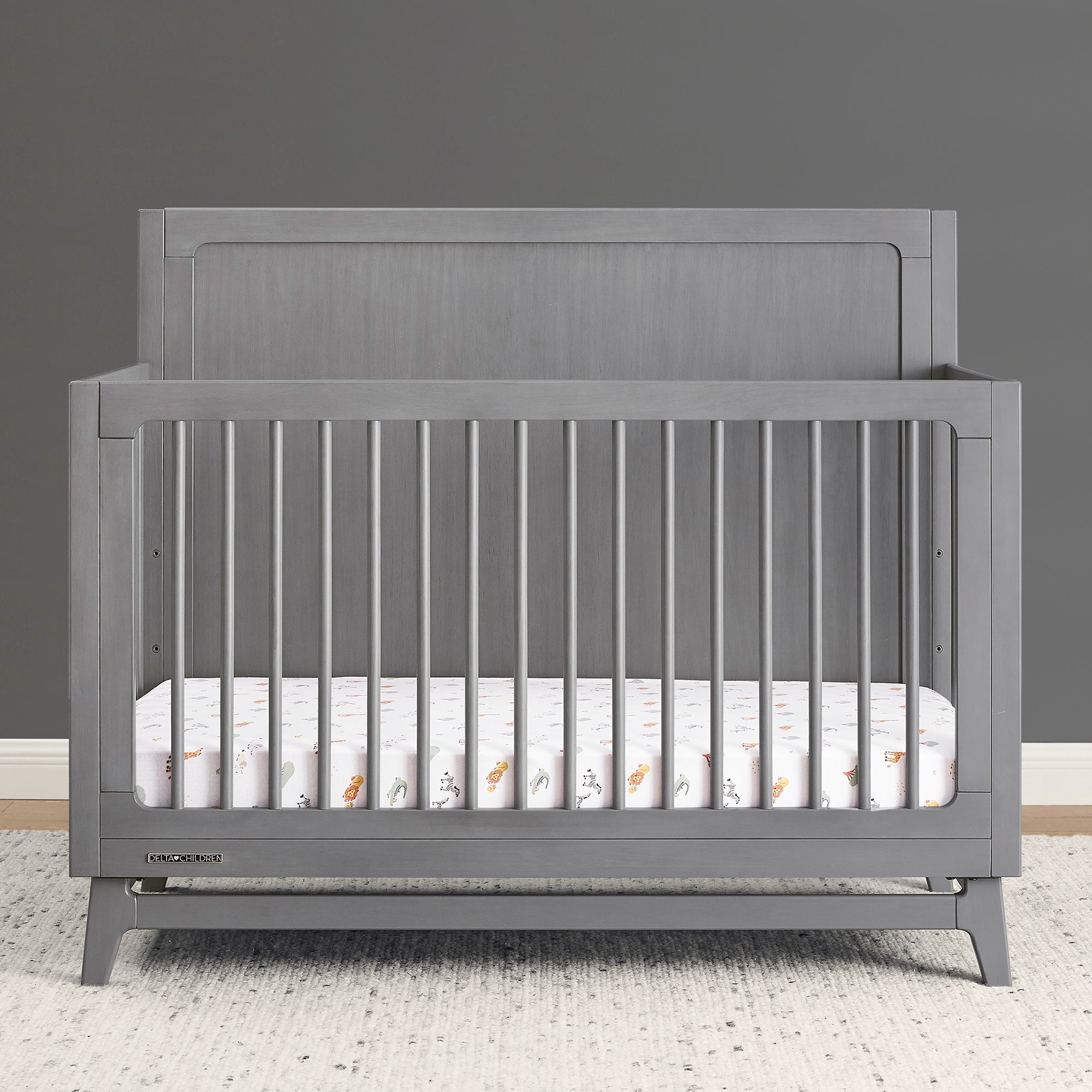 Convertible 6-in-1 Baby Crib by Spencer - Nursery Furniture That Grows with Your Child from Newborn to Toddler Bed