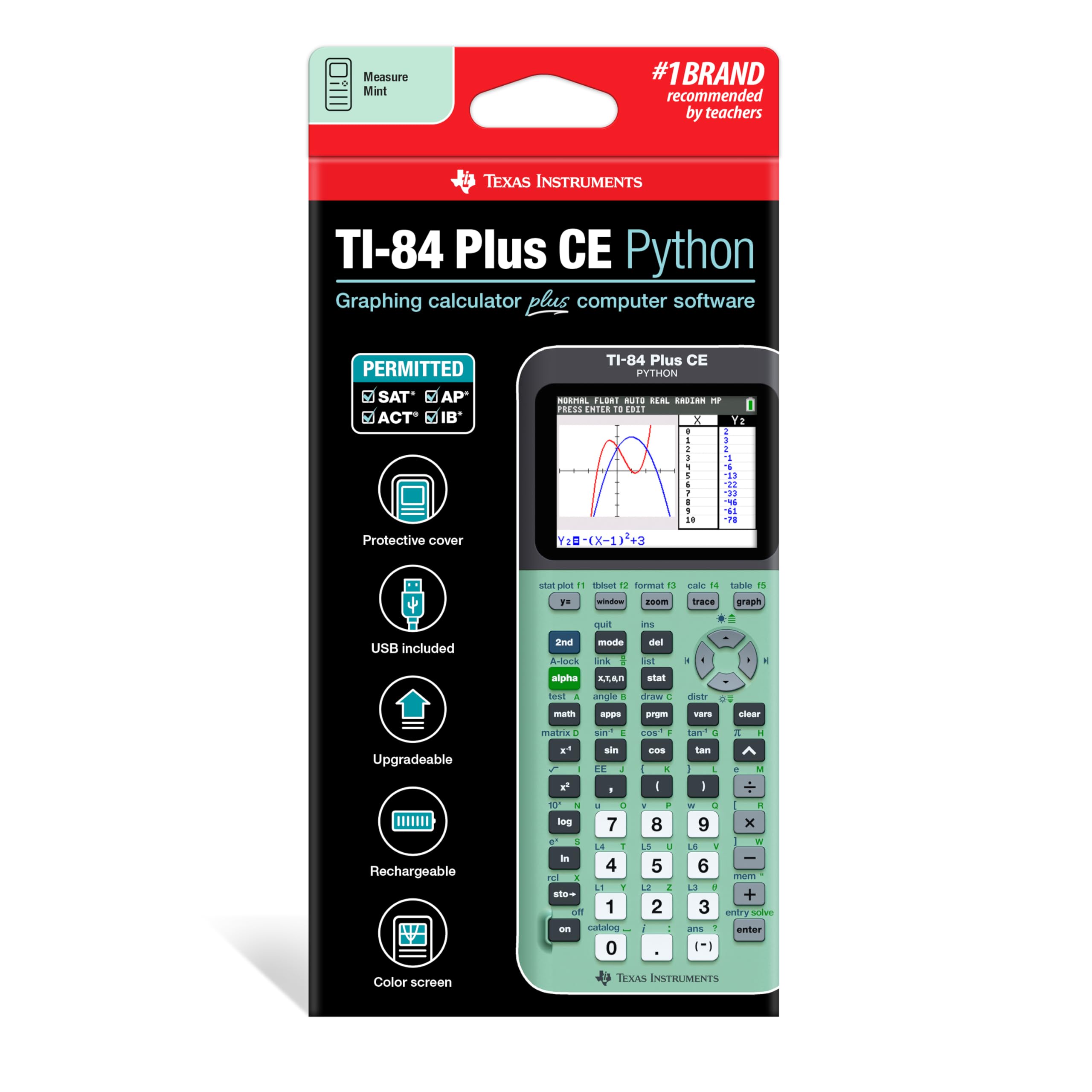Texas Instruments TI-84 Plus CE Color Graphing Calculator - Mint Green | Advanced Math & Science Tool for High School & College Students | Perfect for Algebra, Calculus, Engineering & SAT/ACT Exams