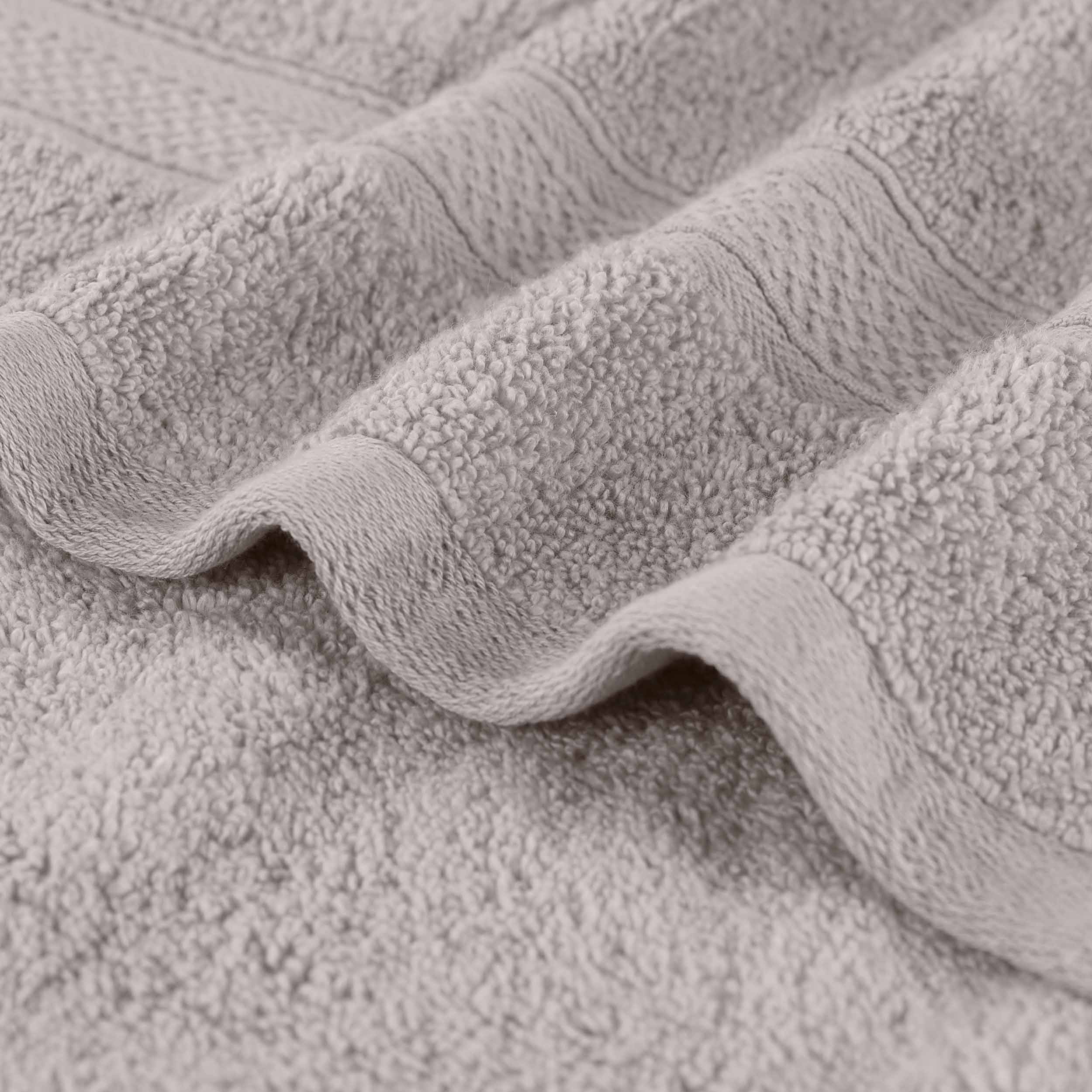 Premium Zero Twist Cotton Bath Towel Set of 2 - Ultra Soft Solid & Jacquard Chevron Design for Luxury Bathroom & Spa Experience