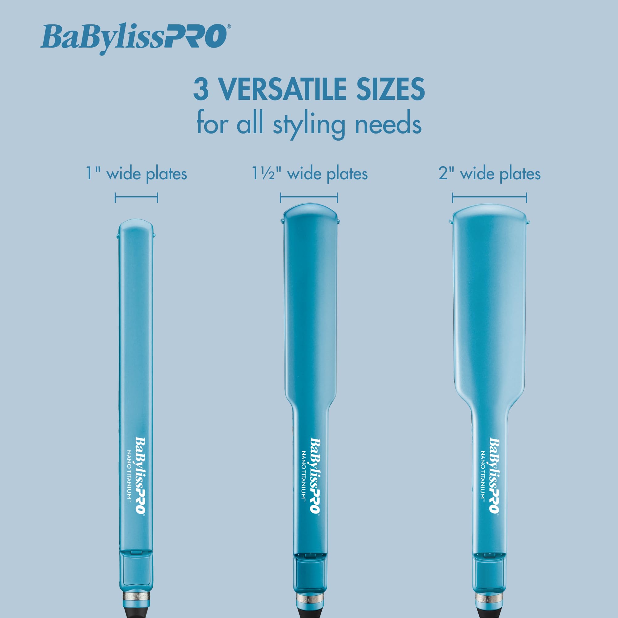 BabylissPRO Nano Titanium Ultra-Thin Hair Straightener - Professional Flat Iron for All Hair Types | Salon-Quality Styling at Home for Smooth, Shiny & Frizz-Free Hair