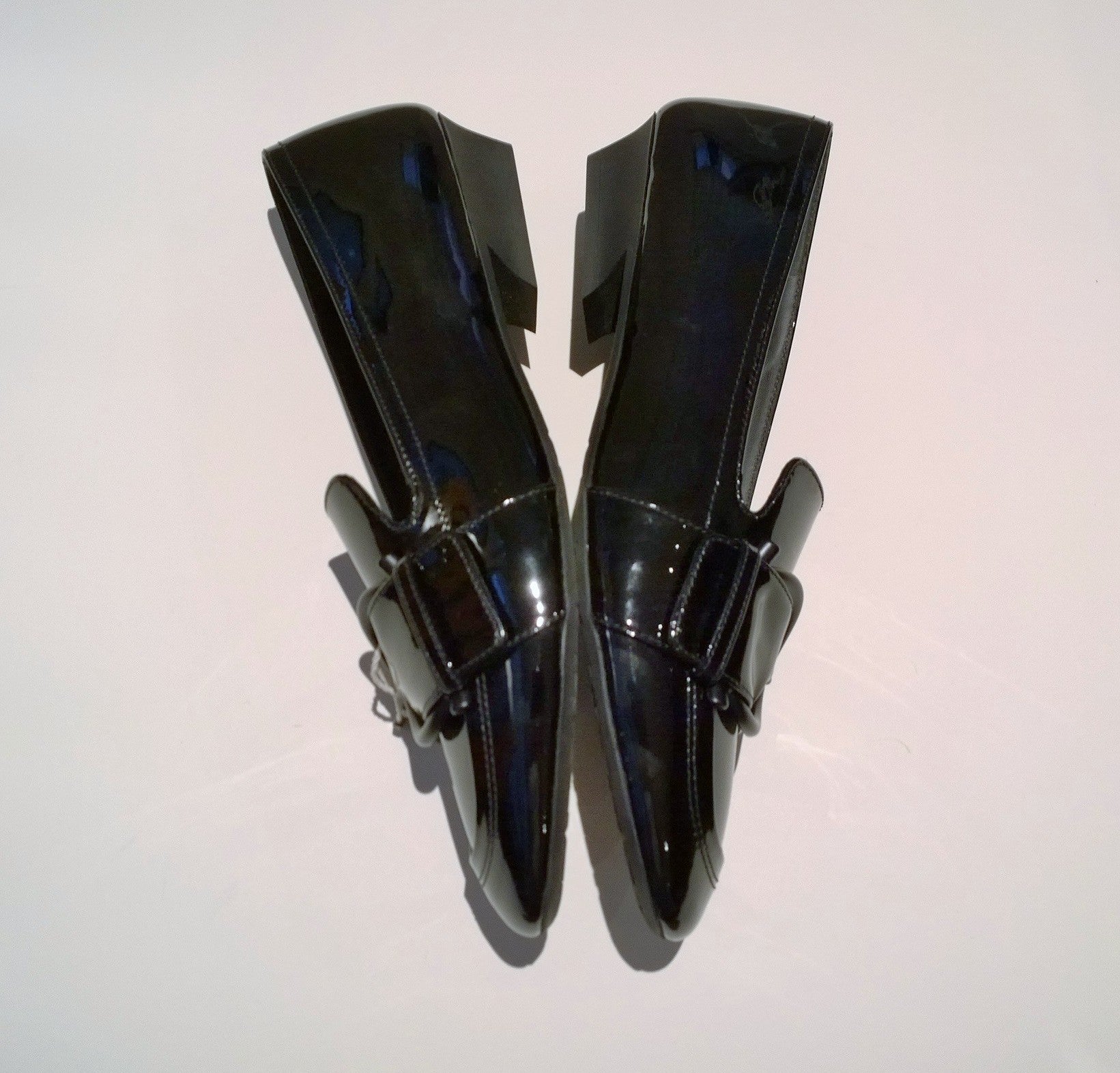 Ferragamo Bonnie Black Patent Leather Loafers with Buckle Detail - Women's Classic Flat Shoes for Work, Office & Casual Wear
