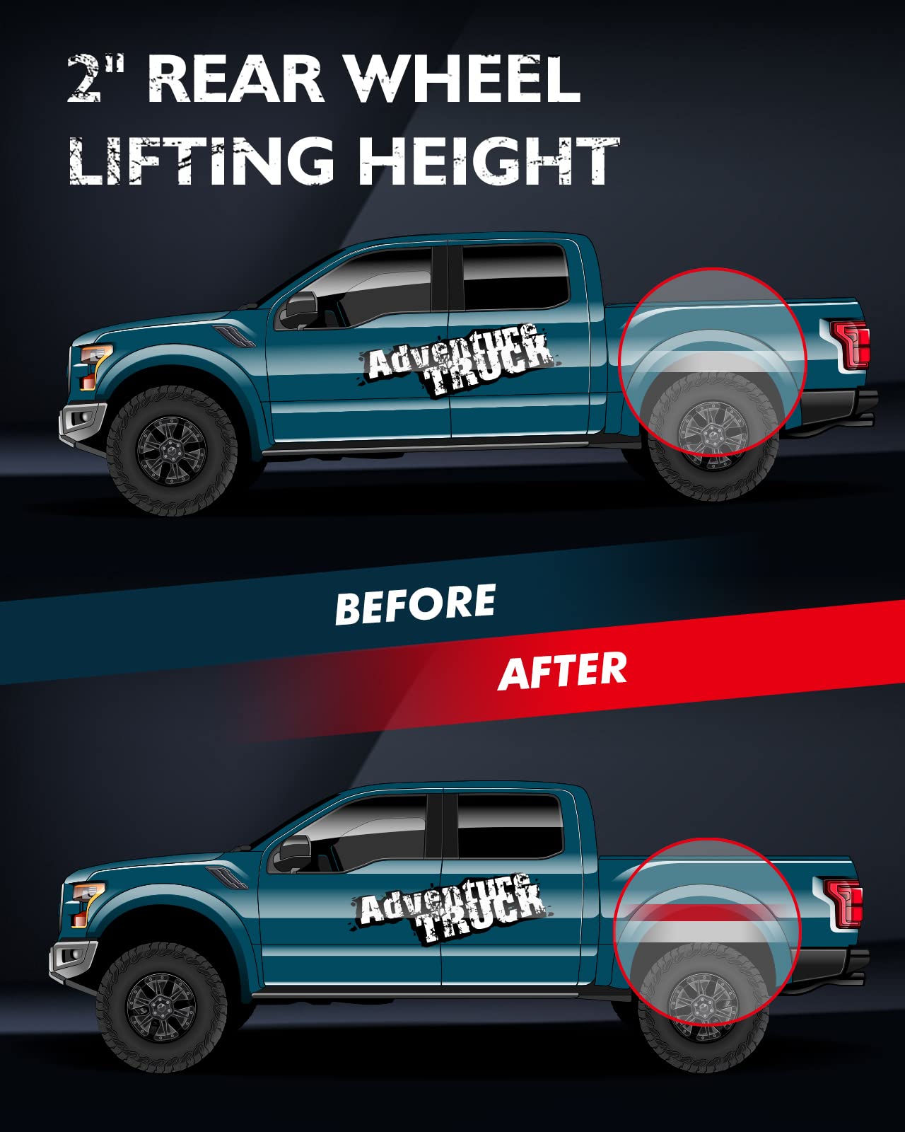 PHILTOP 2 Inch Front Leveling Lift Kit for Toyota Tacoma 2WD/4WD 1995-2021 (Excludes 5-Lug) & Tundra 2WD/4WD 1999-2021 - 2
