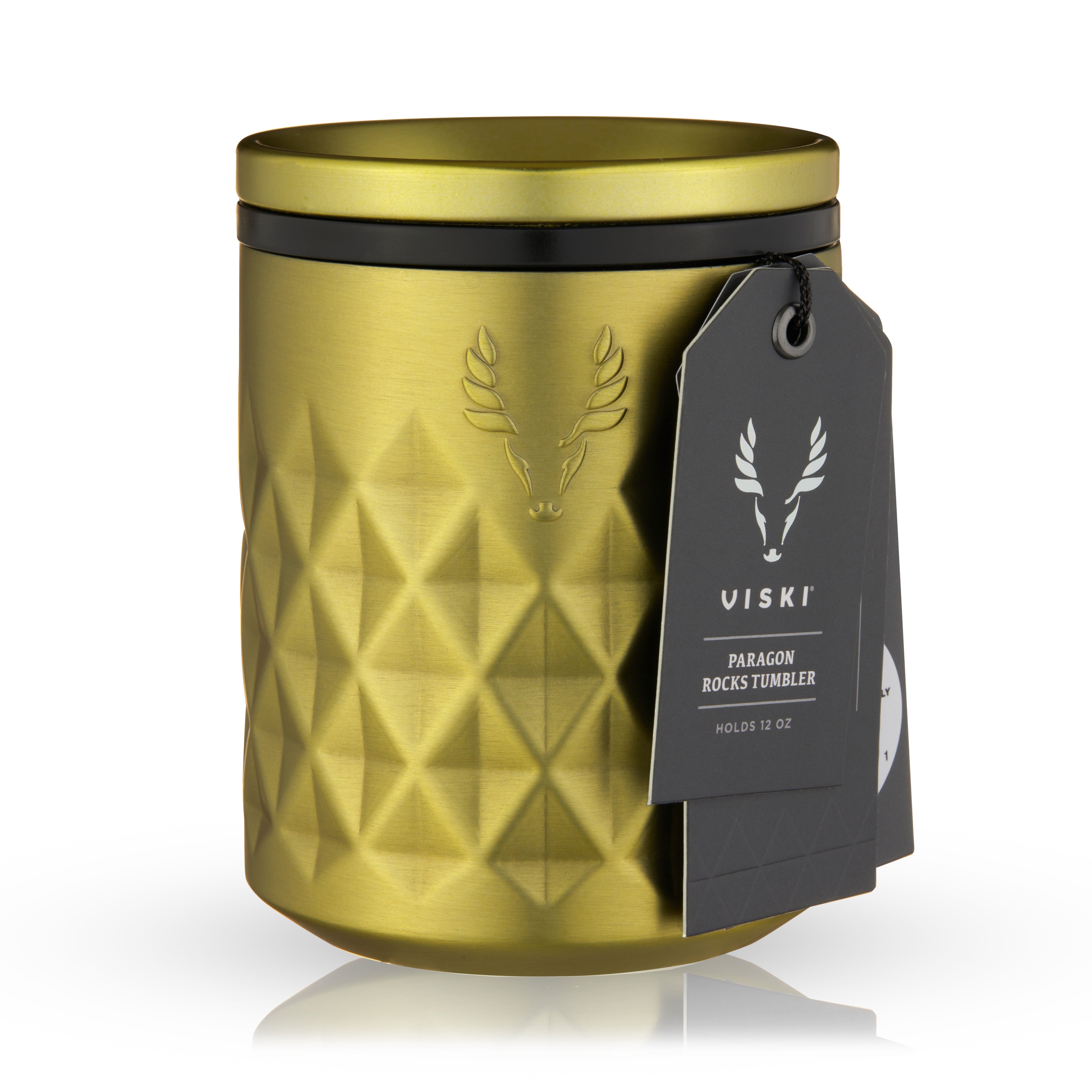 Premium Stainless Steel Gold Rocks Tumbler - Insulated Whiskey & Cocktail Glasses for Bourbon, Scotch & Iced Coffee - Perfect for Home Bar, Gifts & Outdoor Adventures