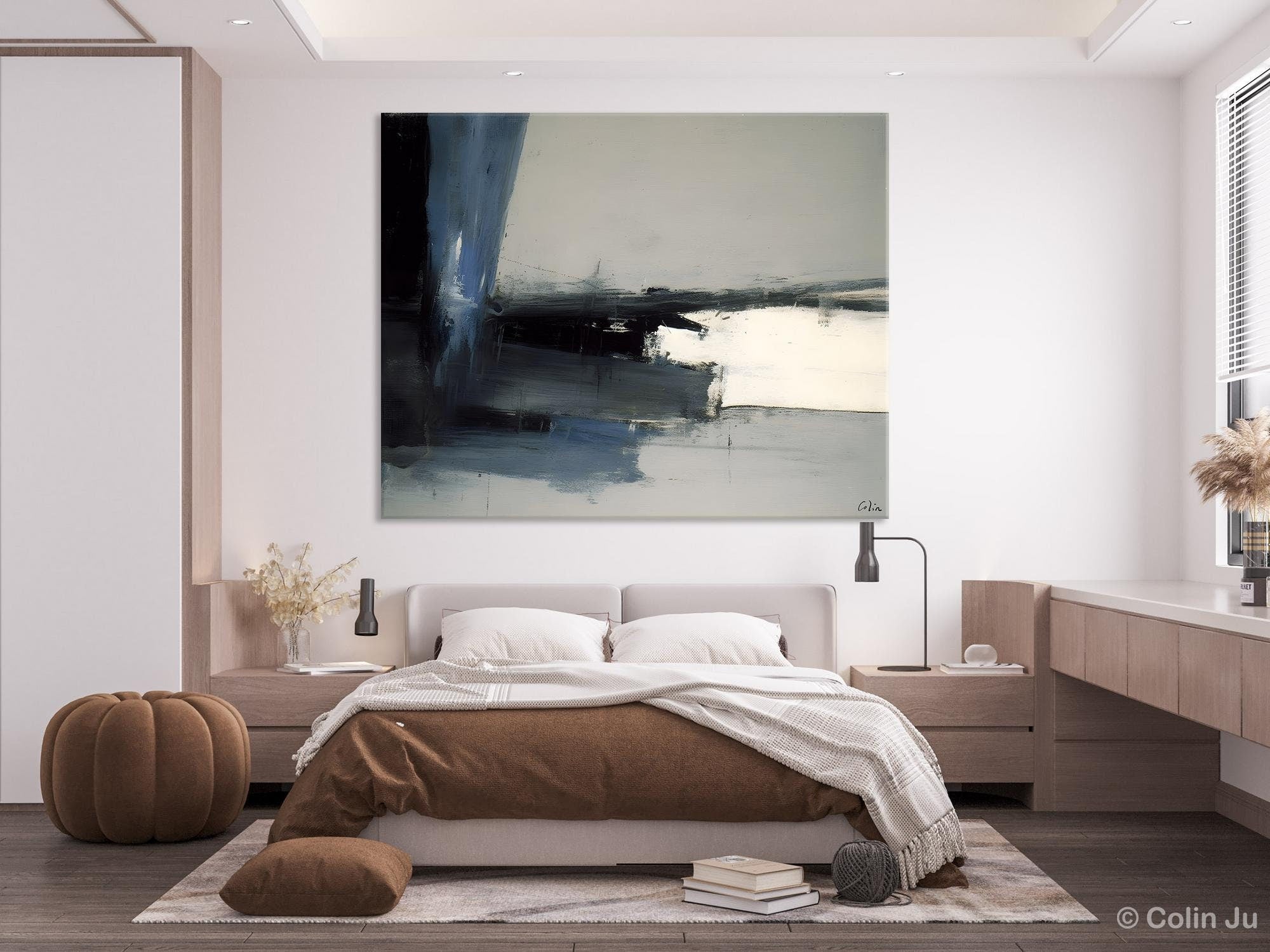 Extra Large Abstract Painting for Bedroom Wall Decor - Modern Original Canvas Artwork - Handmade Acrylic Wall Art - Perfect for Living Room, Office & Home Decoration
