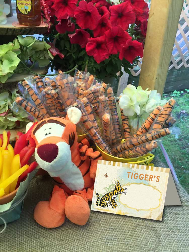 Classic Winnie the Pooh Food Labels & Signs - 12 Pcs Baby Shower Decorations, Birthday Party Favors, Table Centerpieces | Perfect for Disney Themed Events, Kids Parties & Nursery Decor