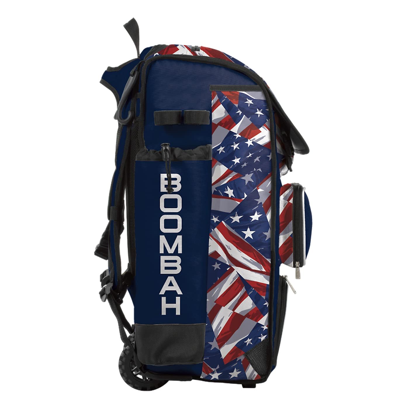 Boombah Hybrid Rolling Catchers Bat Bag - USA Independence Navy/Red/White - Wheeled & Backpack Baseball Equipment for Travel & Games