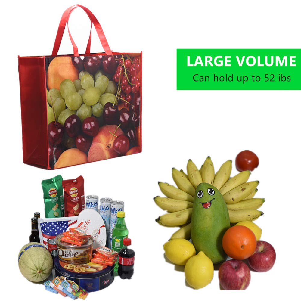 FENELY 6 Pack Reusable Grocery Shopping Bags - Foldable Heavy Duty Large Tote Bags, Eco-Friendly Ripstop Waterproof - Perfect for Groceries, Travel, Beach & Outdoor Activities