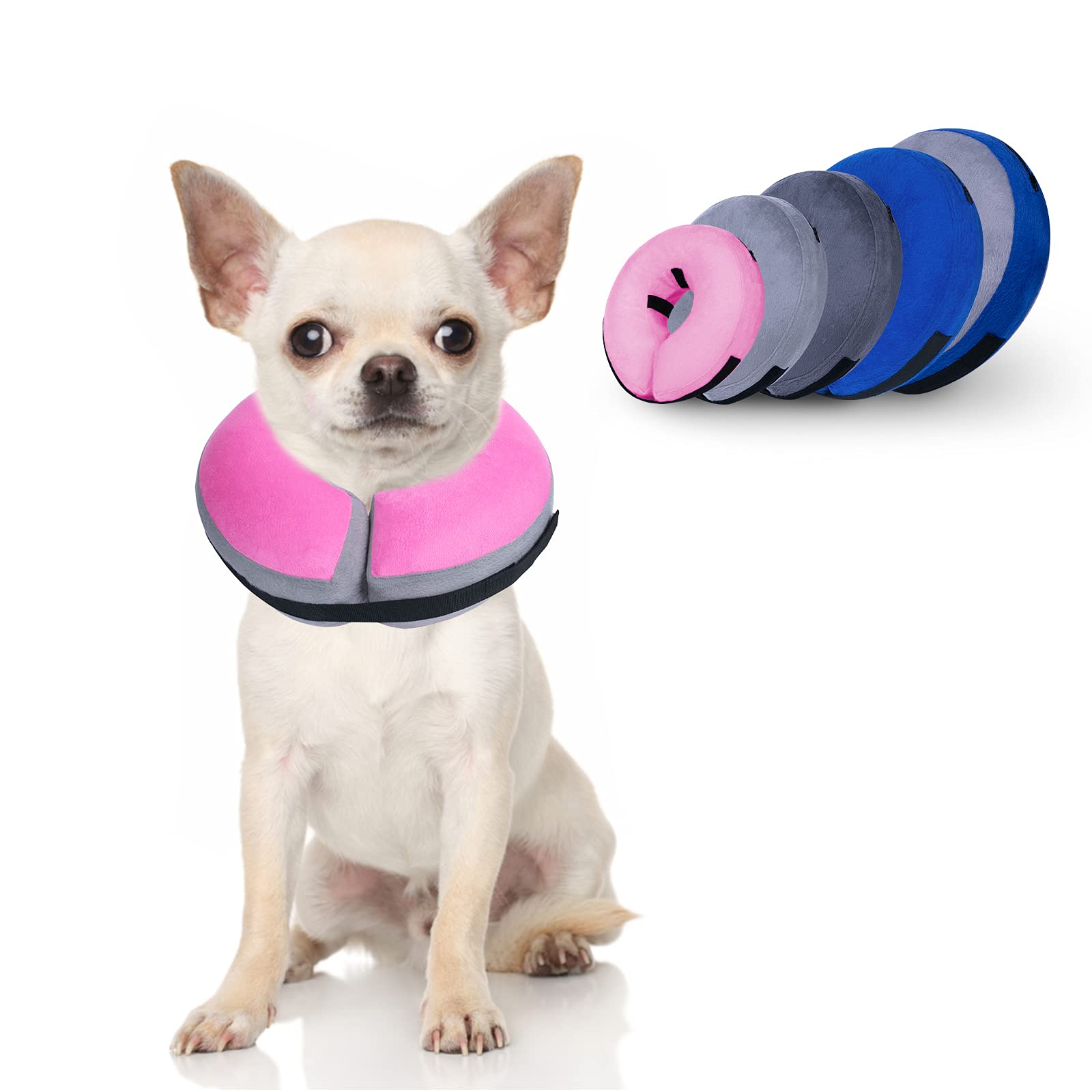 Dunhuang Soft Inflatable Pet Recovery Collar for Dogs & Cats - Post-Surgery Protective Cone Alternative to Prevent Biting & Scratching Wounds - Perfect for Spay/Neuter Recovery & Wound Healing