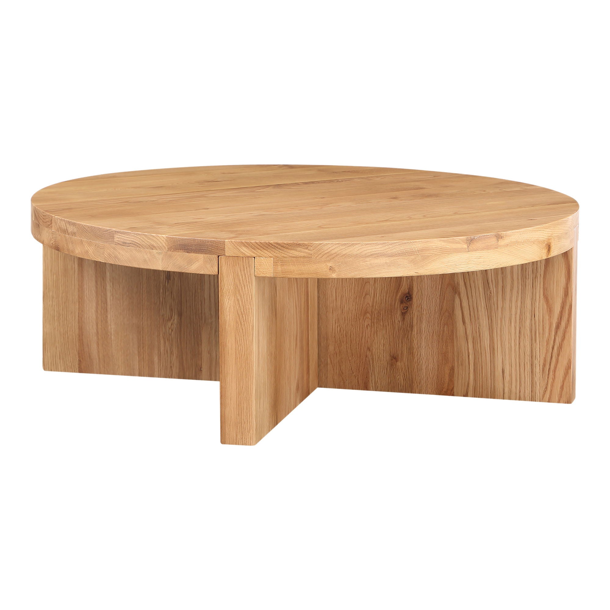 Round Coffee Table - Light Brown Wood Modern Living Room Furniture for Small Spaces | Perfect for Apartments, Condos & Cozy Homes