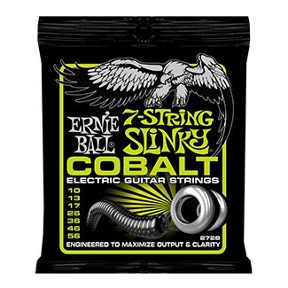 Ernie Ball P02728 Cobalt 7-String Regular Slinky Electric Guitar Strings, 10-56 Gauge (2 Pack) – Premium Tone & Durability for Rock, Metal, and Extended Range Playing