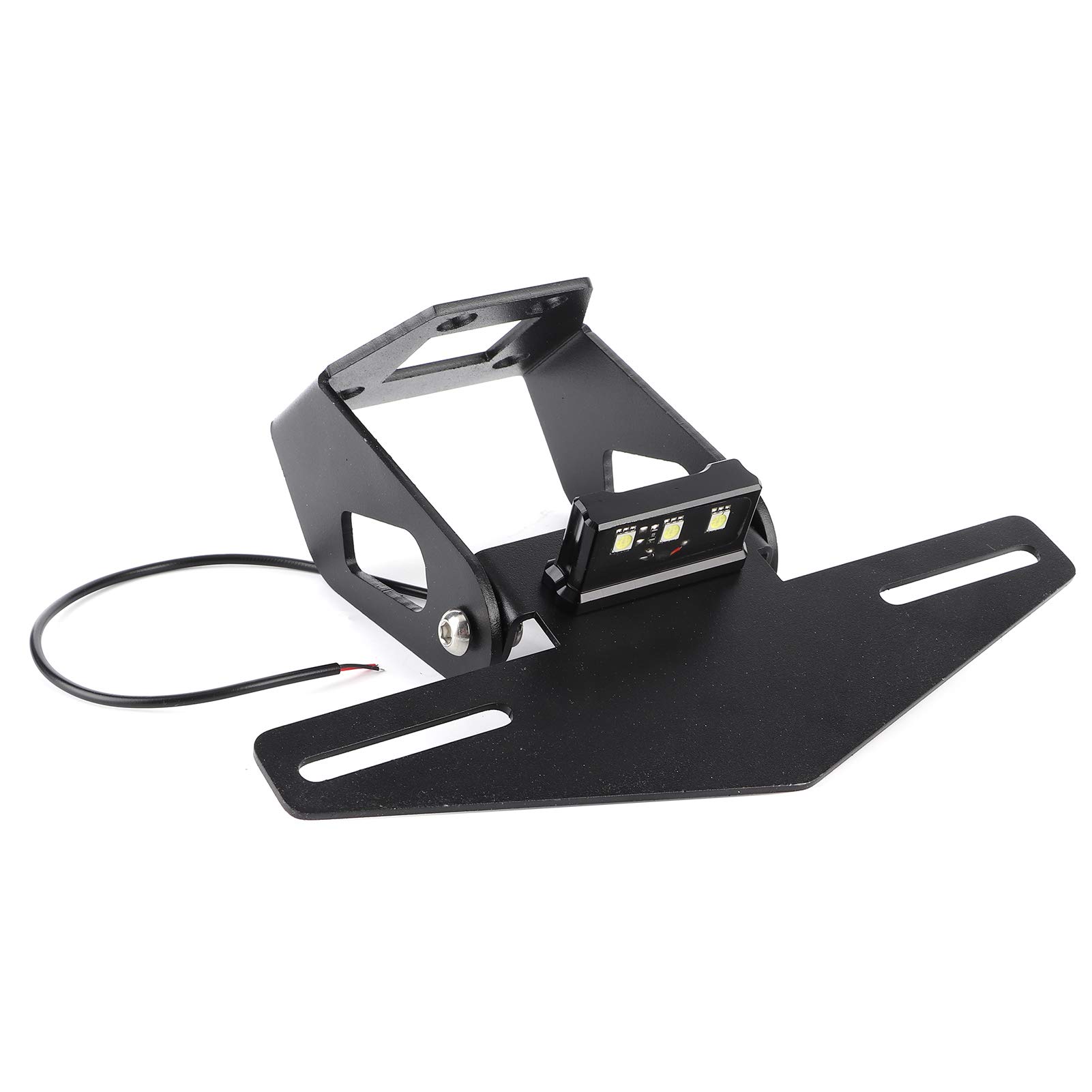 Aluminum Motorcycle License Plate Holder - 3mm Thick Fender Eliminator with 5050 White LED Light - Compatible with Kawasaki Ninja 250 & 400 (2018-2020 Models) - Perfect for Street Legal Customization & Night Riding Safety