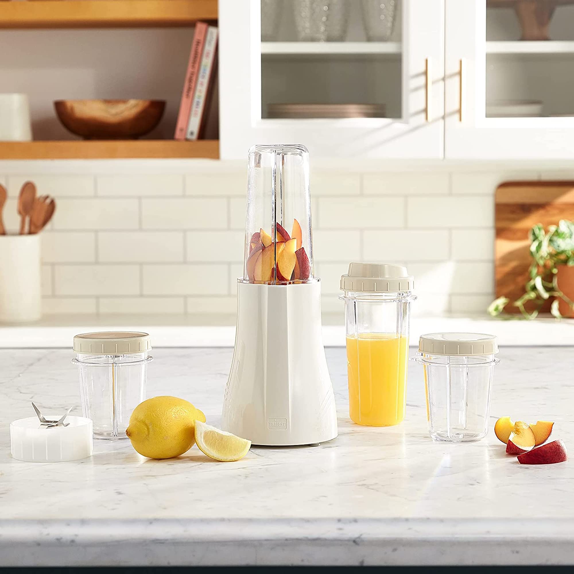 Tribest PB-250XL-A Personal Blender for Smoothies & Protein Shakes - BPA-Free Portable Blender Cups - Compact Kitchen Grinder for Nuts & Spices - Perfect for Home, Gym & Travel - White