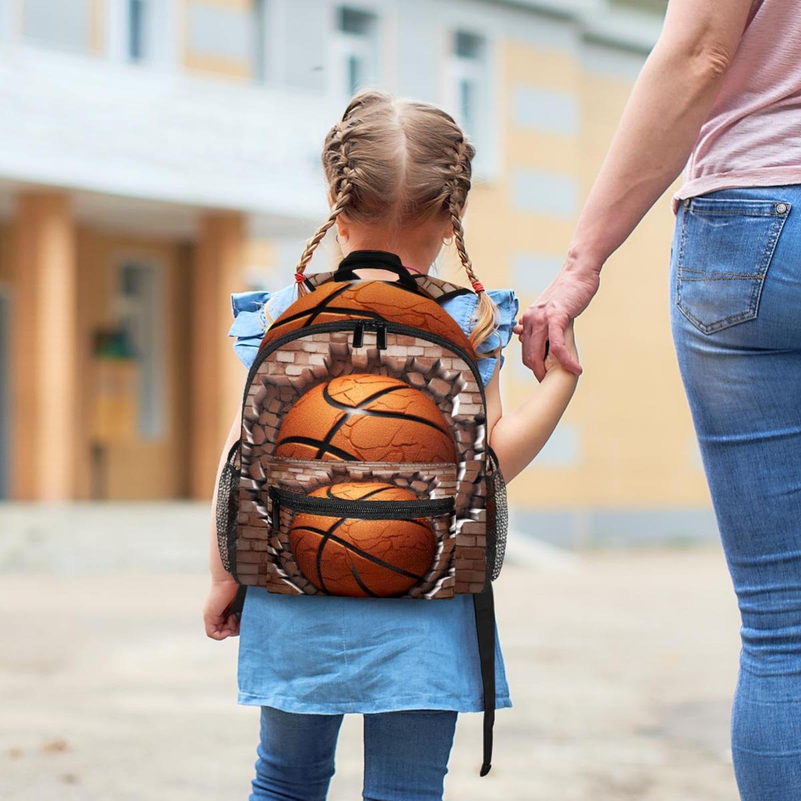 Premium Travel & Work Backpack - Durable Ball Basketball Wall Texture Design - Perfect for Commuting, Gym, School & Outdoor Adventures