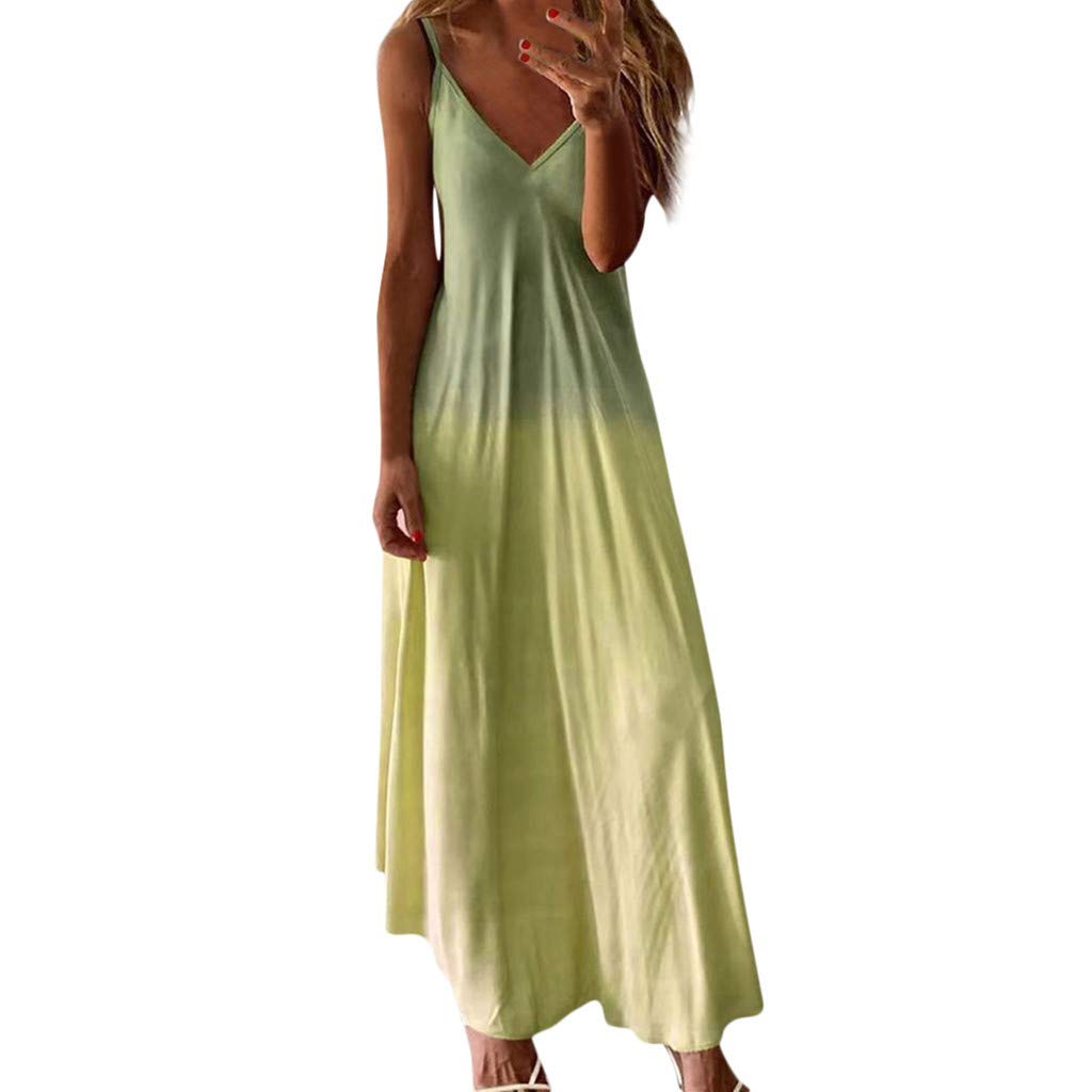 Gerichy Women's Plus Size Sleeveless Maxi Dress - Casual Plain Swing Beach Long Dress for Summer 2021 | Perfect for Beach Vacations, Pool Parties & Summer Outings