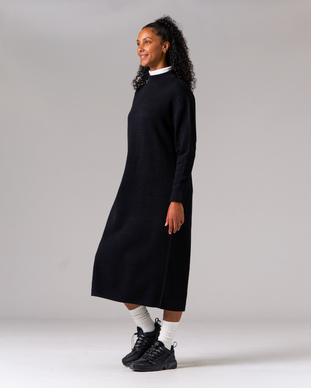 Co/Ny/Pe Knit Dress - Women's Stretchy Comfortable Knitted Dress for Casual Wear, Office & Date Night | Perfect for Everyday Outfits, Work Attire & Special Occasions