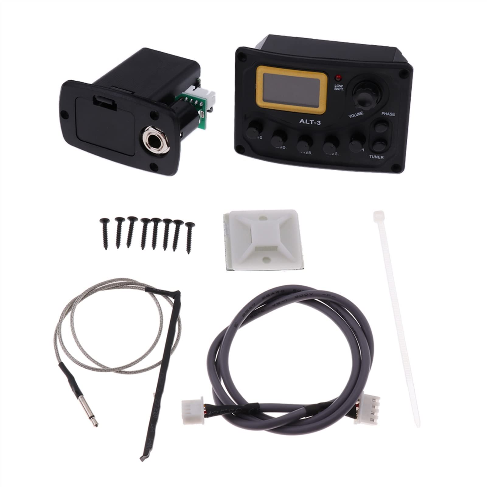 Acoustic Guitar Pickup Set with EQ & Tuner - Piezo Transducer for Folk & Classical Guitars | Perfect for Live Performances & Studio Recording