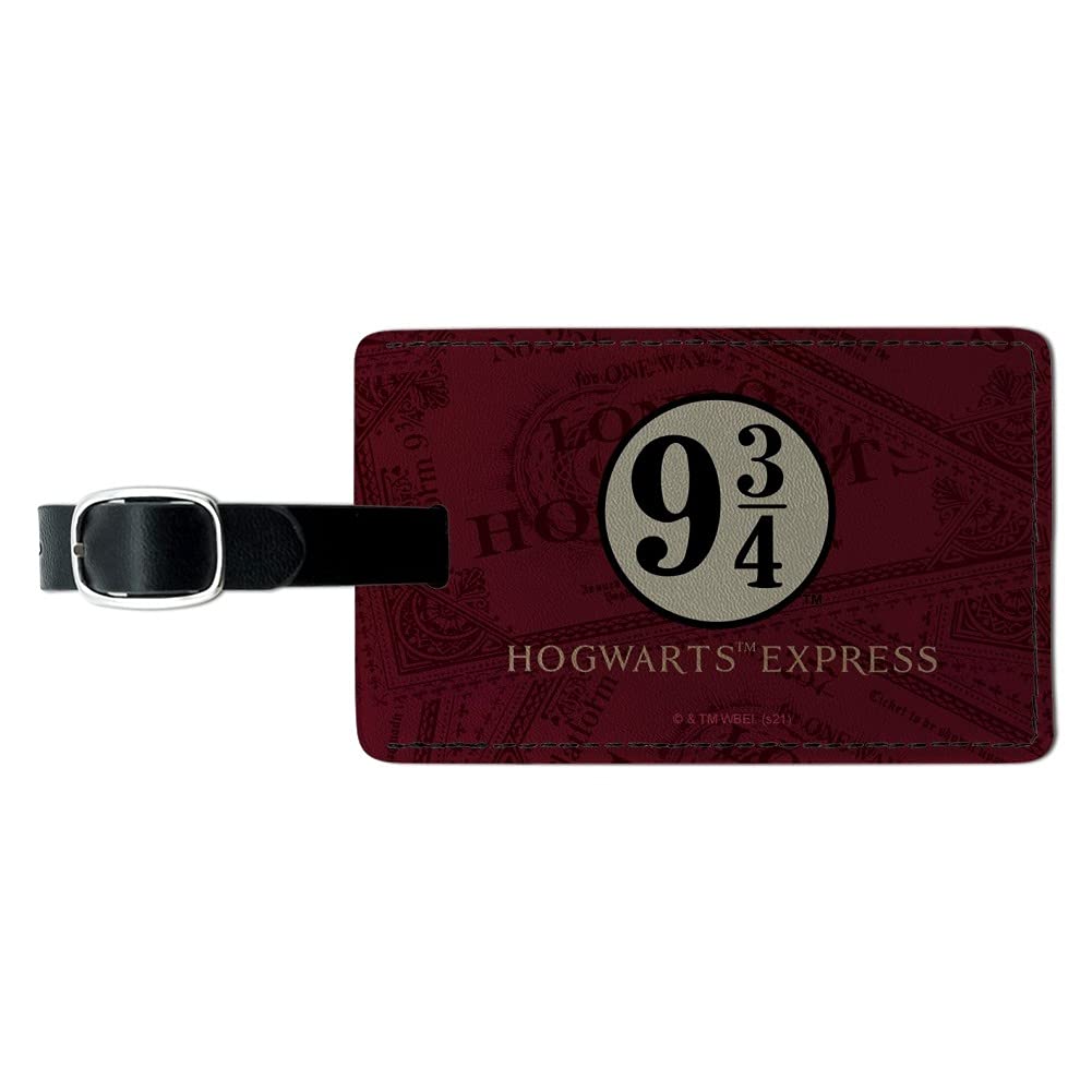 Harry Potter Hogwarts Express Leather Luggage Tag - Personalized ID Card Holder for Suitcases, Backpacks & Travel Bags - Perfect for Harry Potter Fans & Travel Enthusiasts