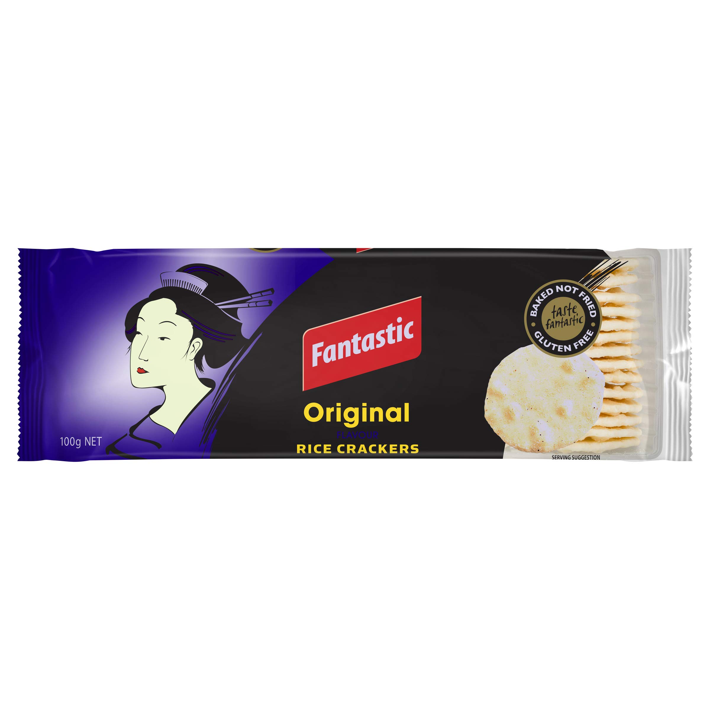 Original Flavor Rice Crackers 100g - Crunchy & Delicious Japanese Snack for Parties, Lunch Boxes & Healthy On-the-Go Snacking