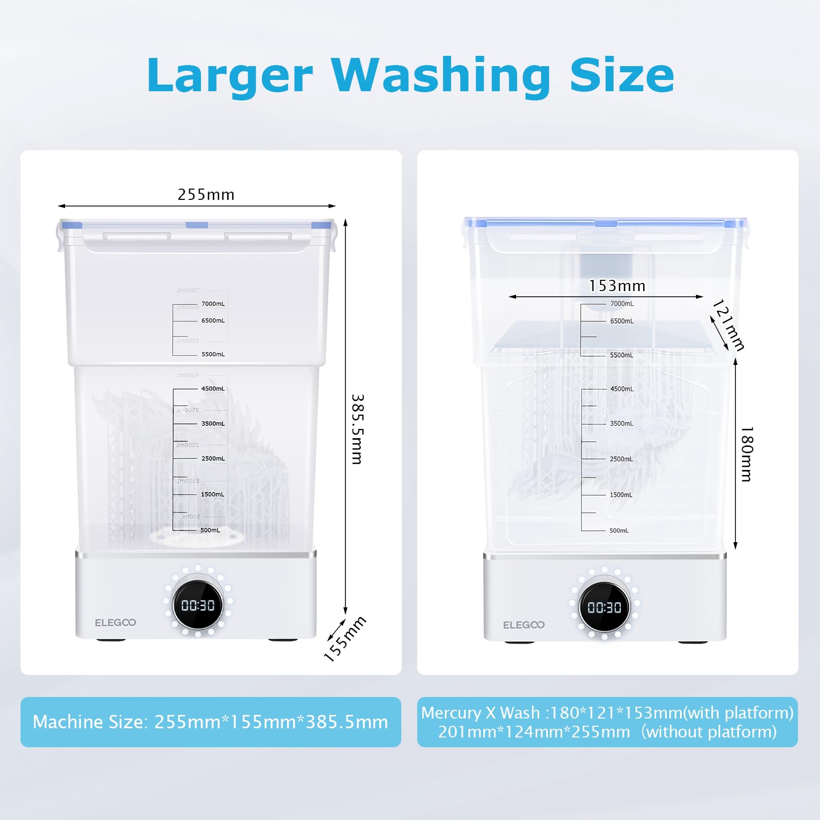ELEGOO Mercury X Bundle - Large UV Curing and Resin Washing Machine for LCD/DLP/SLA 3D Printer Models | Post-Processing Station for 3D Printed Creations | Perfect for Hobbyists and Professionals