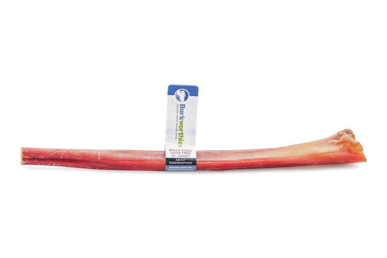 Natural Odor-Free Bully Sticks for Dogs - 12 Jumbo Chews - Long-Lasting Dental Treats for Aggressive Chewers - Perfect for Training, Teething & Anxiety Relief