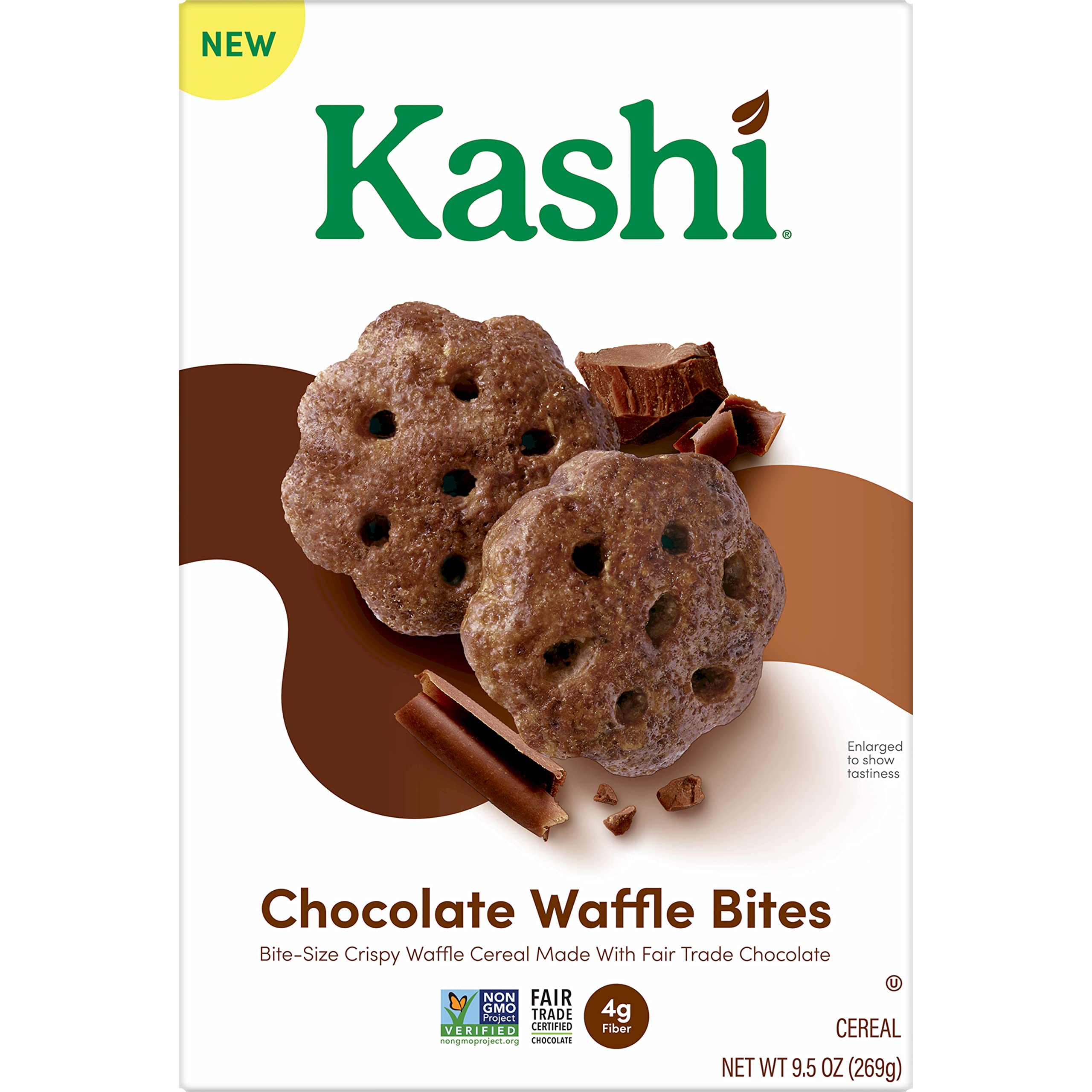 Kashi Vegan Breakfast Cereal - Whole Grain Chocolate Waffle Bites, 8 Pack | Organic Morning Meal & Healthy Snack for Kids & Adults | Perfect for Quick Breakfast, Office Snacking & On-the-Go Nutrition