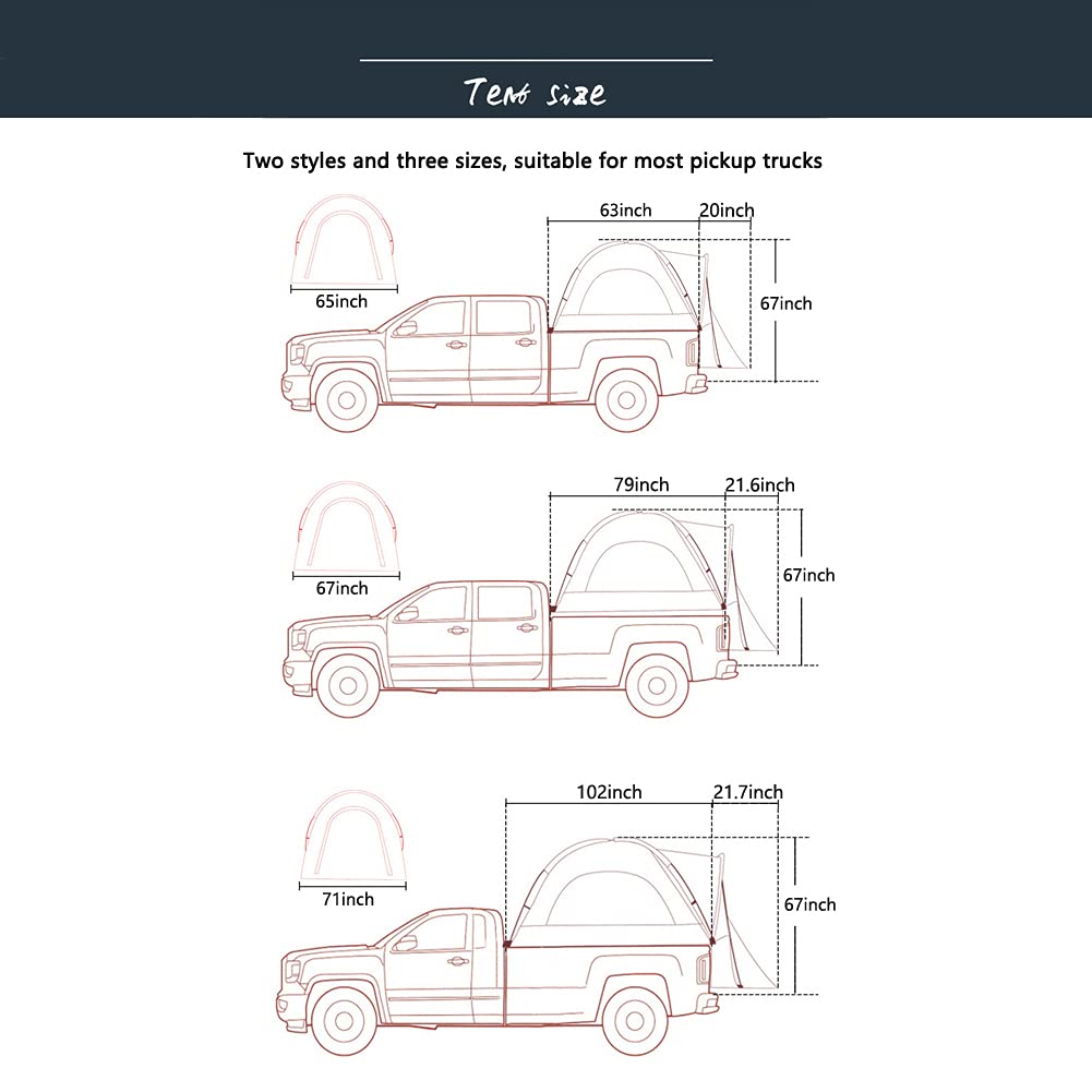 Best Car Tent for Camping & Fishing - Universal Pickup Truck Tent for Outdoor Adventures - Fits Most Truck Models - Perfect for Road Trips, Beach Camping & Off-Road Getaways
