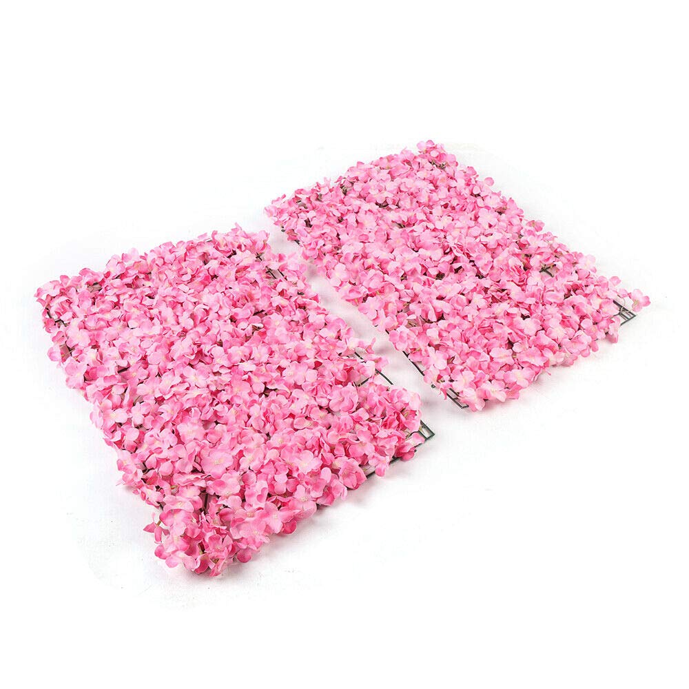 TBVECHI Artificial Flower Wall Panels - 20-Piece Pink Floral Backdrop for Wedding, Party, Home Decor (60x40cm/24''x16'') - Perfect for Photo Booths, Baby Showers & Event Decorations