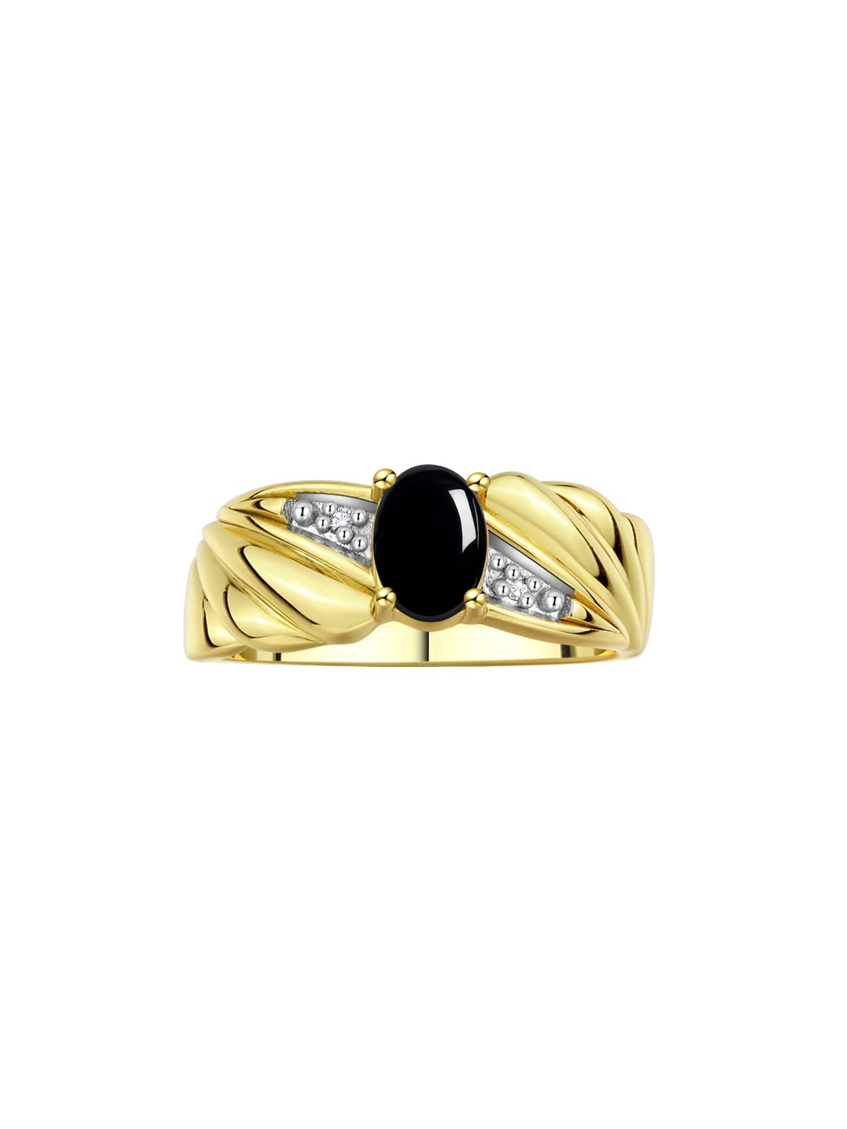 RYLOS 14K Gold Plated Angel Wing Birthstone Ring for Women - 7x5mm Gemstone & Diamond Jewelry in Sterling Silver - Size 5-10 - Perfect for Birthdays, Anniversaries & Special Occasions